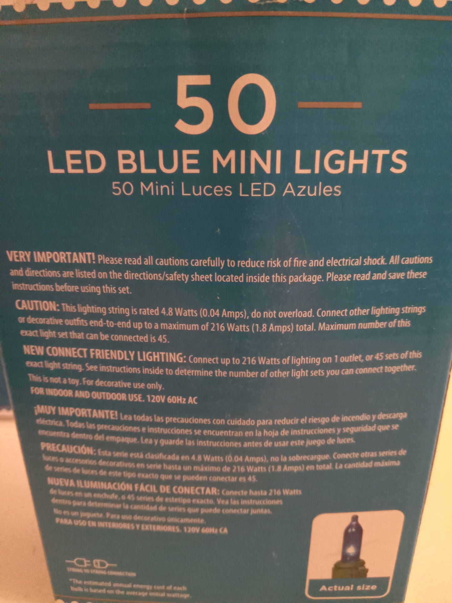 Christmas Lights, 50/100/300 LED Mini Lights, Multi-Color/Blue/Red/Cool & Warm White, Green Wire, Holiday Time, NEW