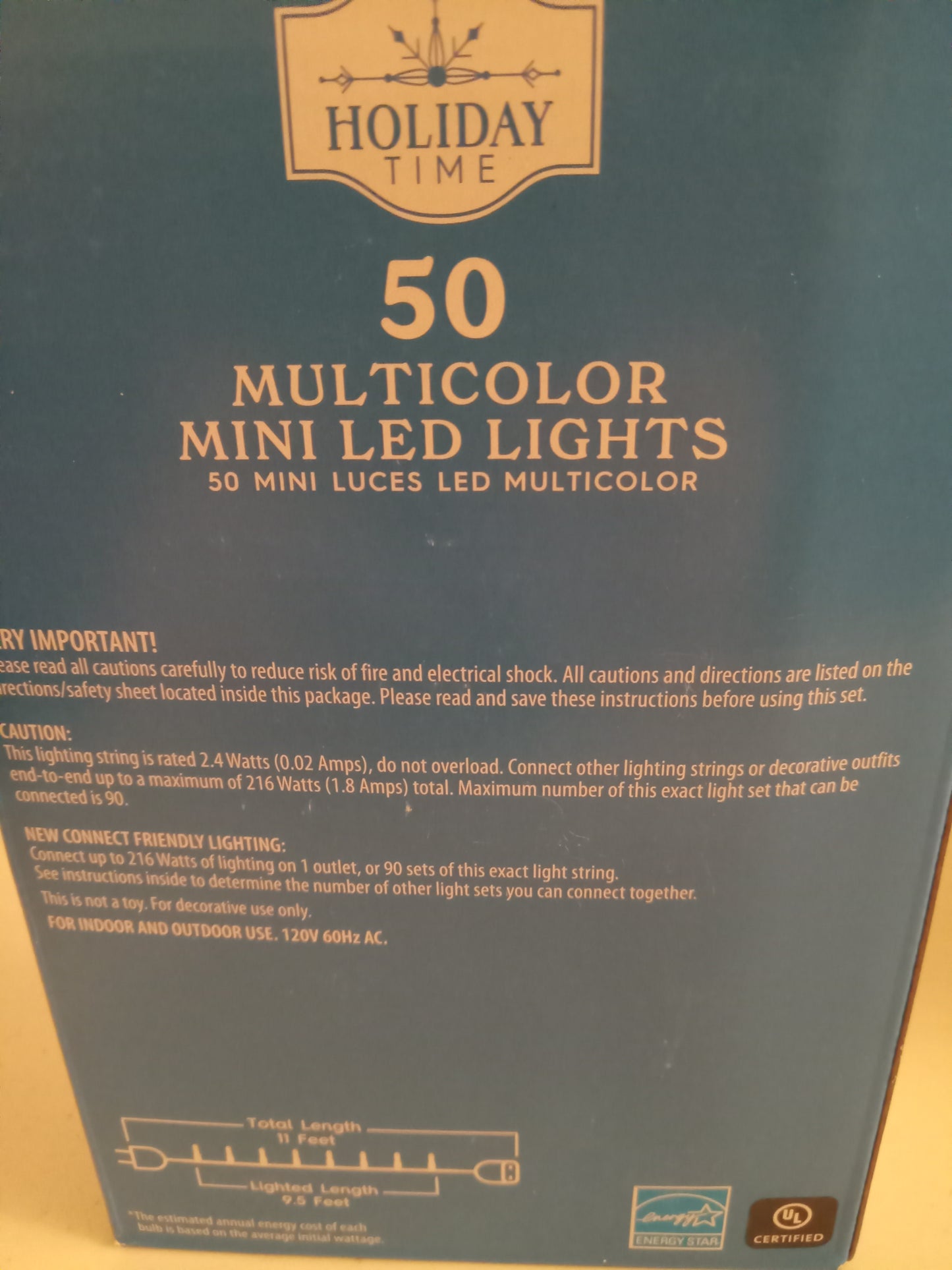 Christmas Lights, 50/100/300 LED Mini Lights, Multi-Color/Blue/Red/Cool & Warm White, Green Wire, Holiday Time, NEW
