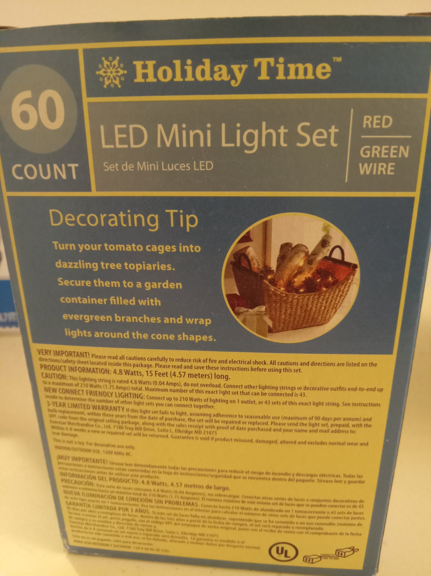 Christmas Lights, 50/100/300 LED Mini Lights, Multi-Color/Blue/Red/Cool & Warm White, Green Wire, Holiday Time, NEW