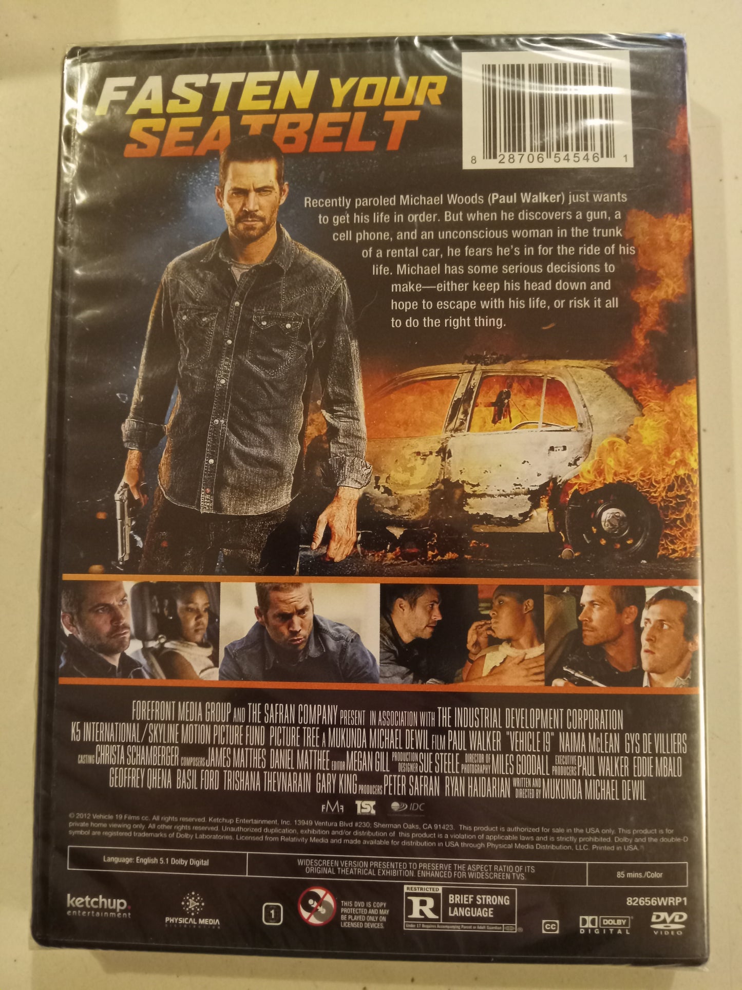 Vehicle 19, DVD Movie, Paul Walker, Widescreen, Rated R, NEW