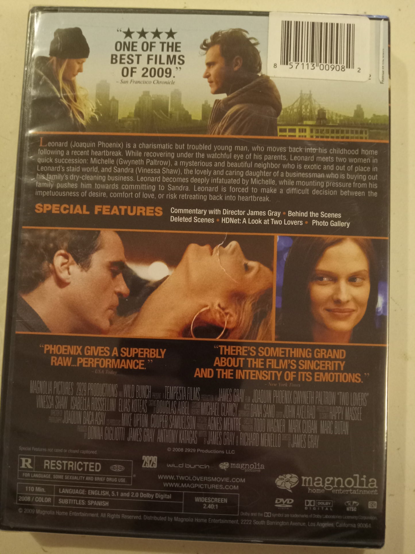 Two Lovers, DVD Movie, Joaquin Phoenix, Widescreen, Rated R, NEW/USED