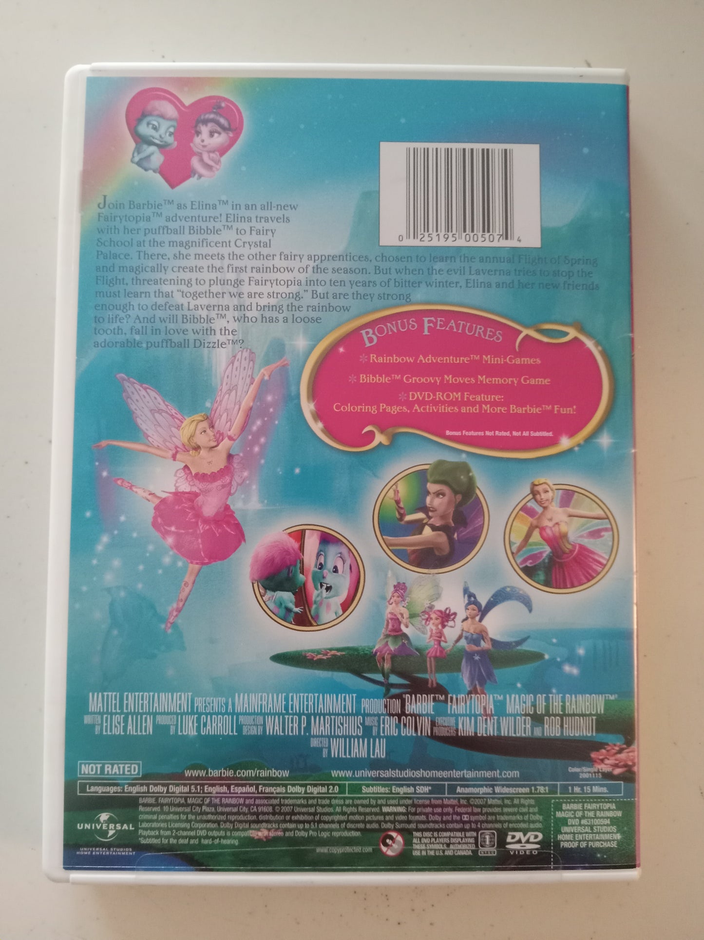 Barbie Fairytopia Magic Of The Rainbow, DVD Movie Widescreen, Not Rated, NEW/USED