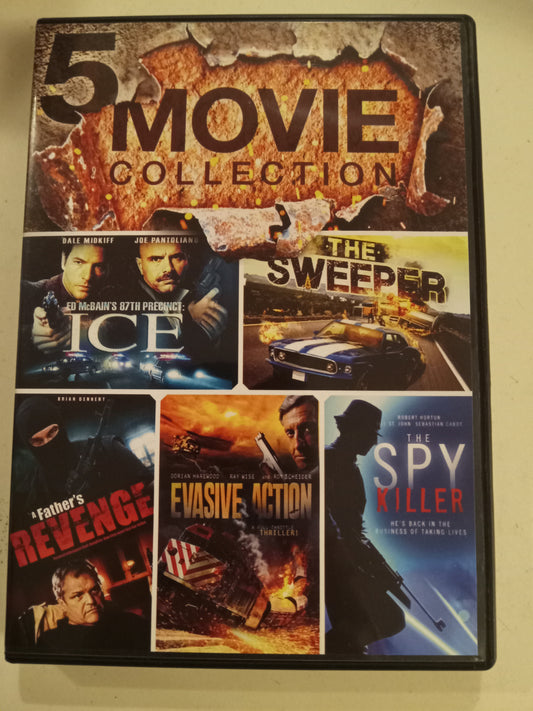 5 Movie Collection, Ed McBain's 87th Precinct Ice, Sweeper, Father's Revenge, Evasive Action, Spy Killer, DVD, Rated R/Not Rated, Widescreen, USED