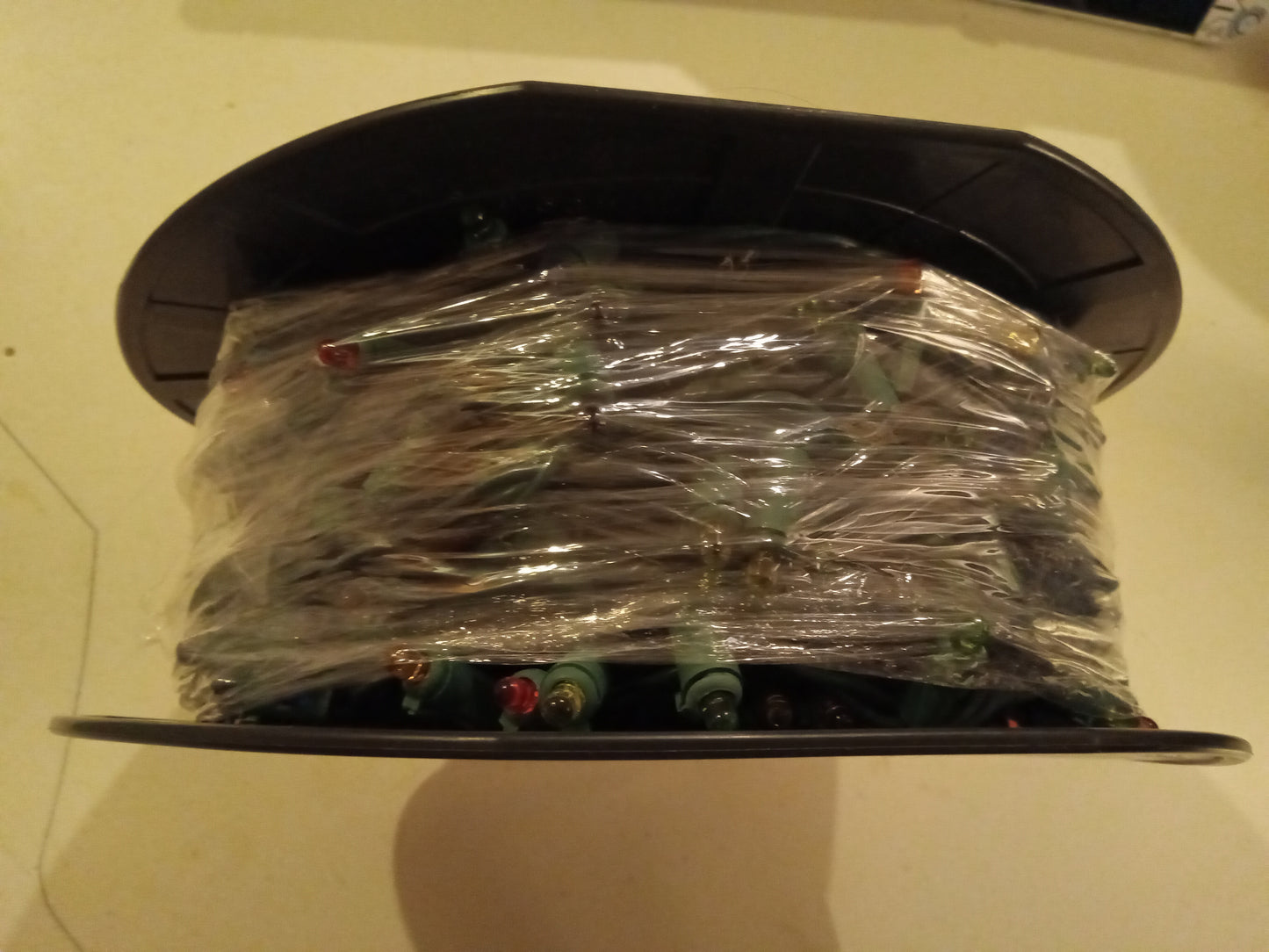 Christmas Lights Roll, 225/500 LED Mini Dome Bulbs, Multi-Color/Cool White, Green Wire, Holiday Time, NEW