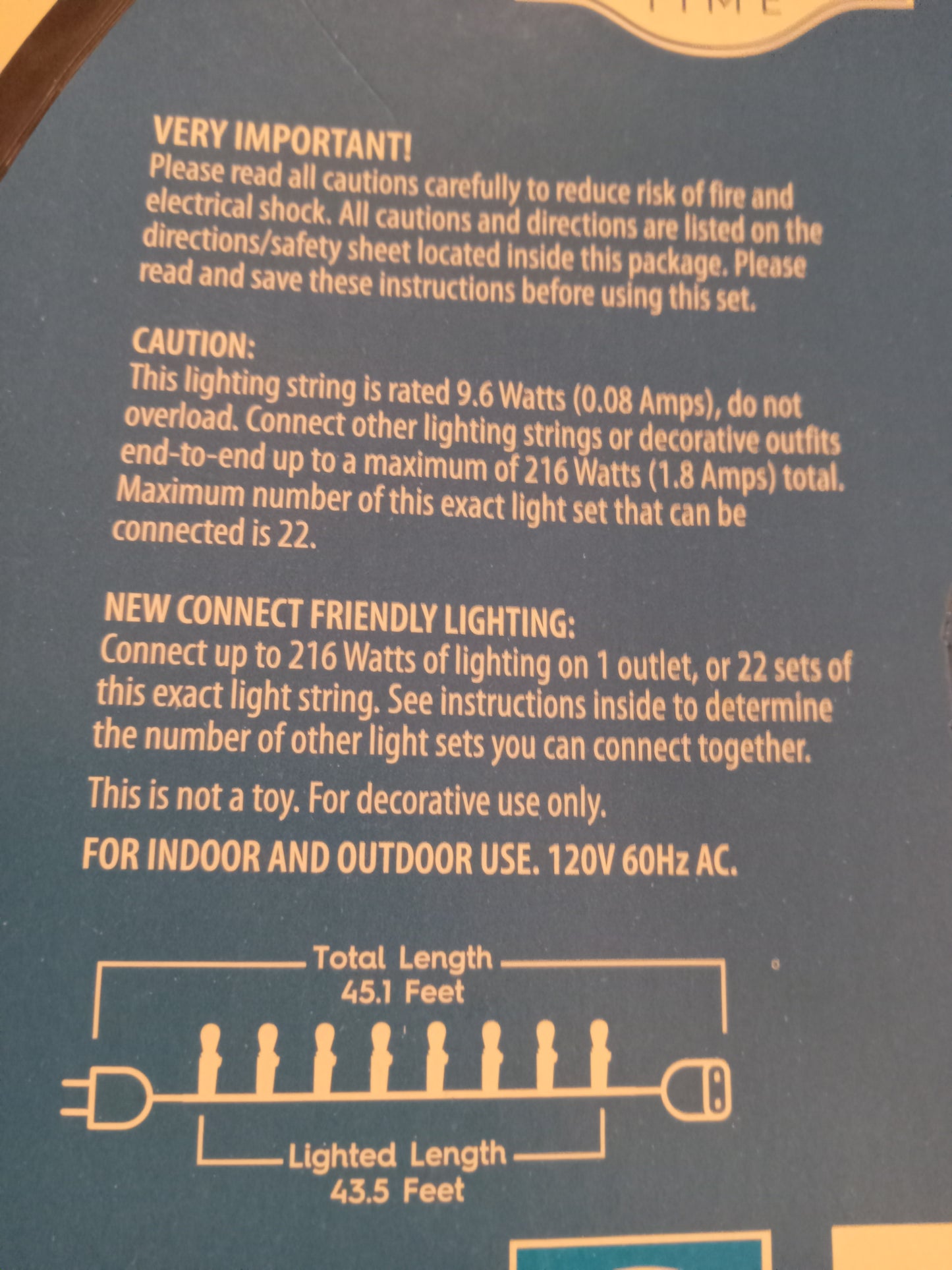 Christmas Lights Roll, 200 LED Mini Edison Bulbs, Multi-Color/Cool White, Green Wire, Holiday Time, NEW
