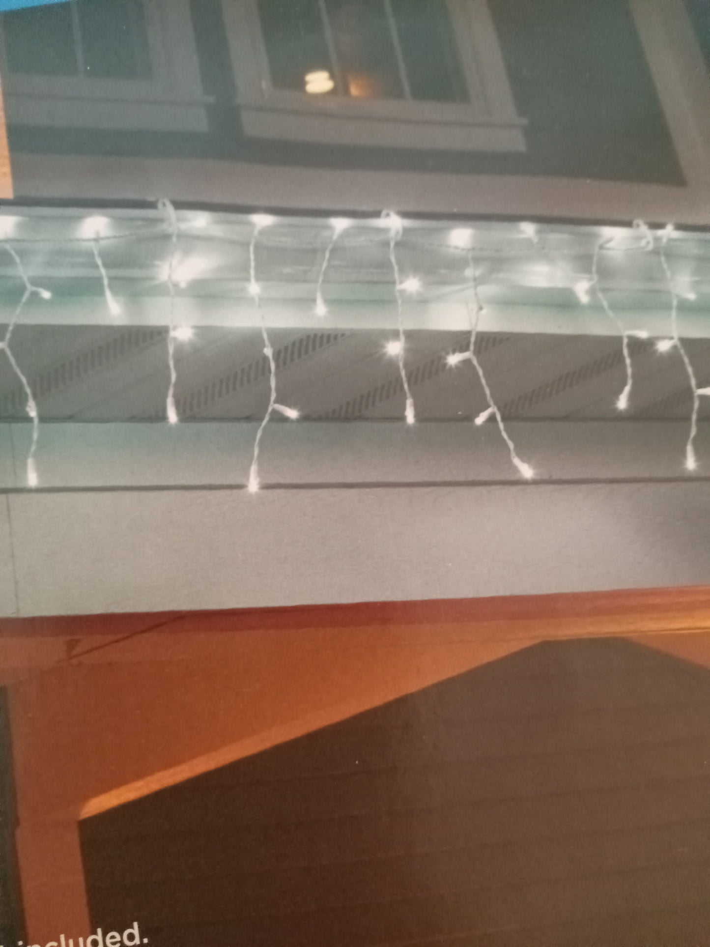 Christmas Lights Roll, 200 LED Micro Icicle Lights, Blue/Cool White Glitter Sparkle, White Wire, Holiday Time, NEW
