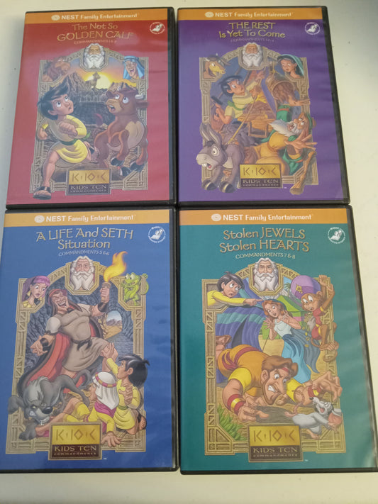 Kids Animated Ten Commandments Series, Nest Family Entertainment, DVD Movie, Widescreen, Not Rated, USED