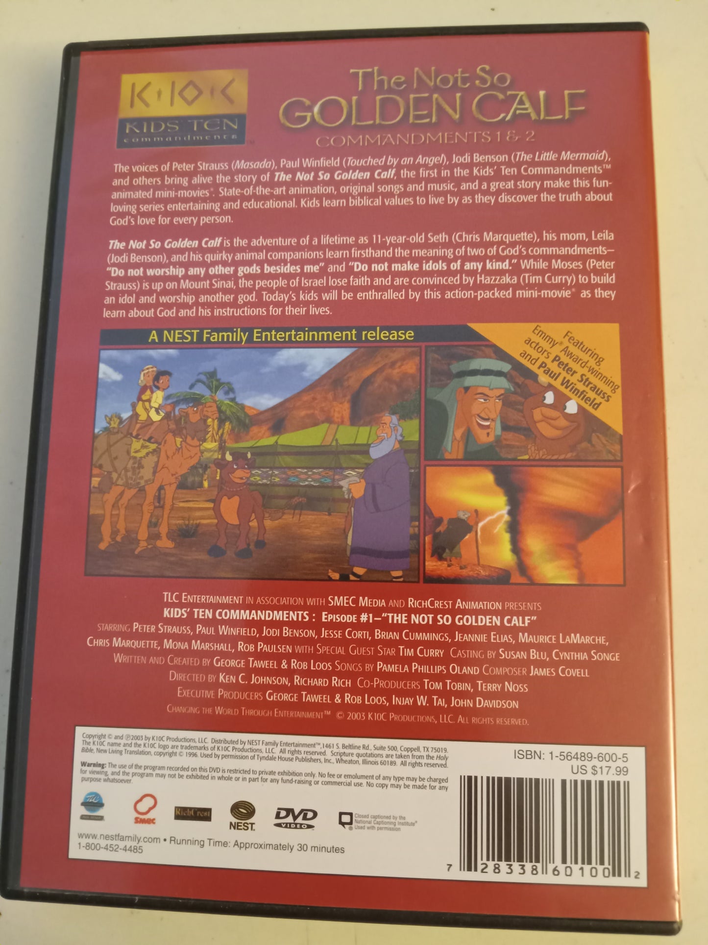 Kids Animated Ten Commandments Series, Nest Family Entertainment, DVD Movie, Widescreen, Not Rated, USED