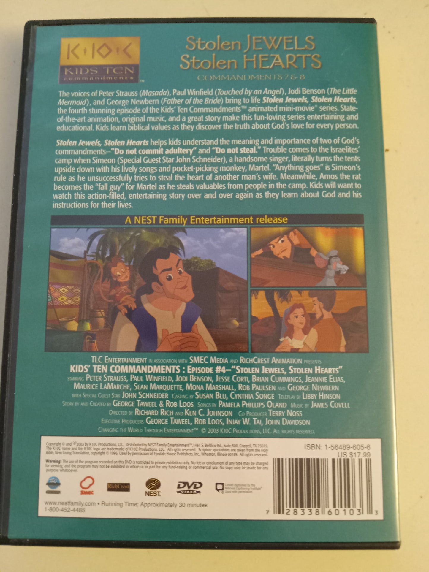 Kids Animated Ten Commandments Series, Nest Family Entertainment, DVD Movie, Widescreen, Not Rated, USED