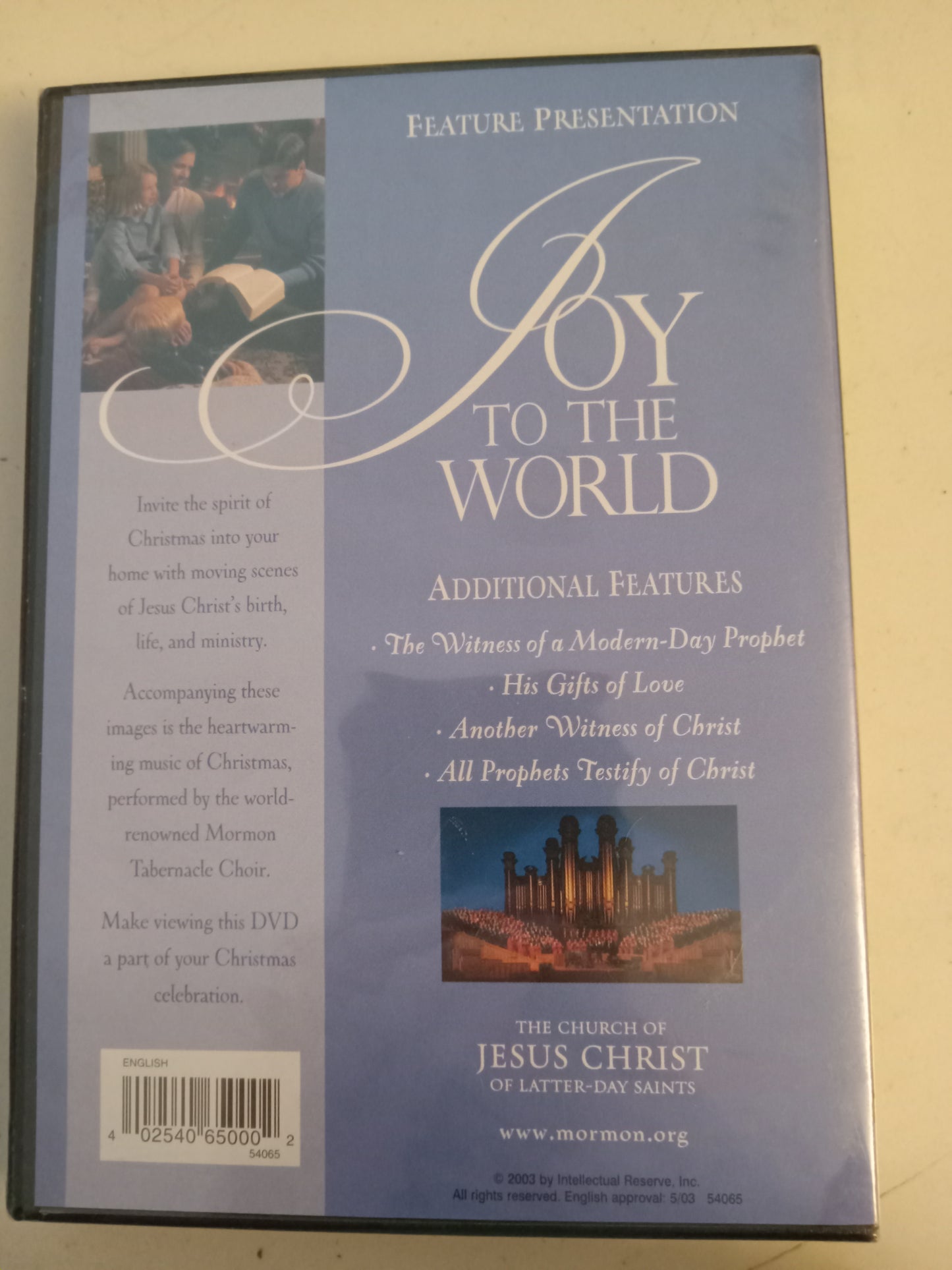 Joy To The World, Mormon Tabernacle Choir DVD Movie, Fullscreen, LDS Church, Not Rated, NEW/USED