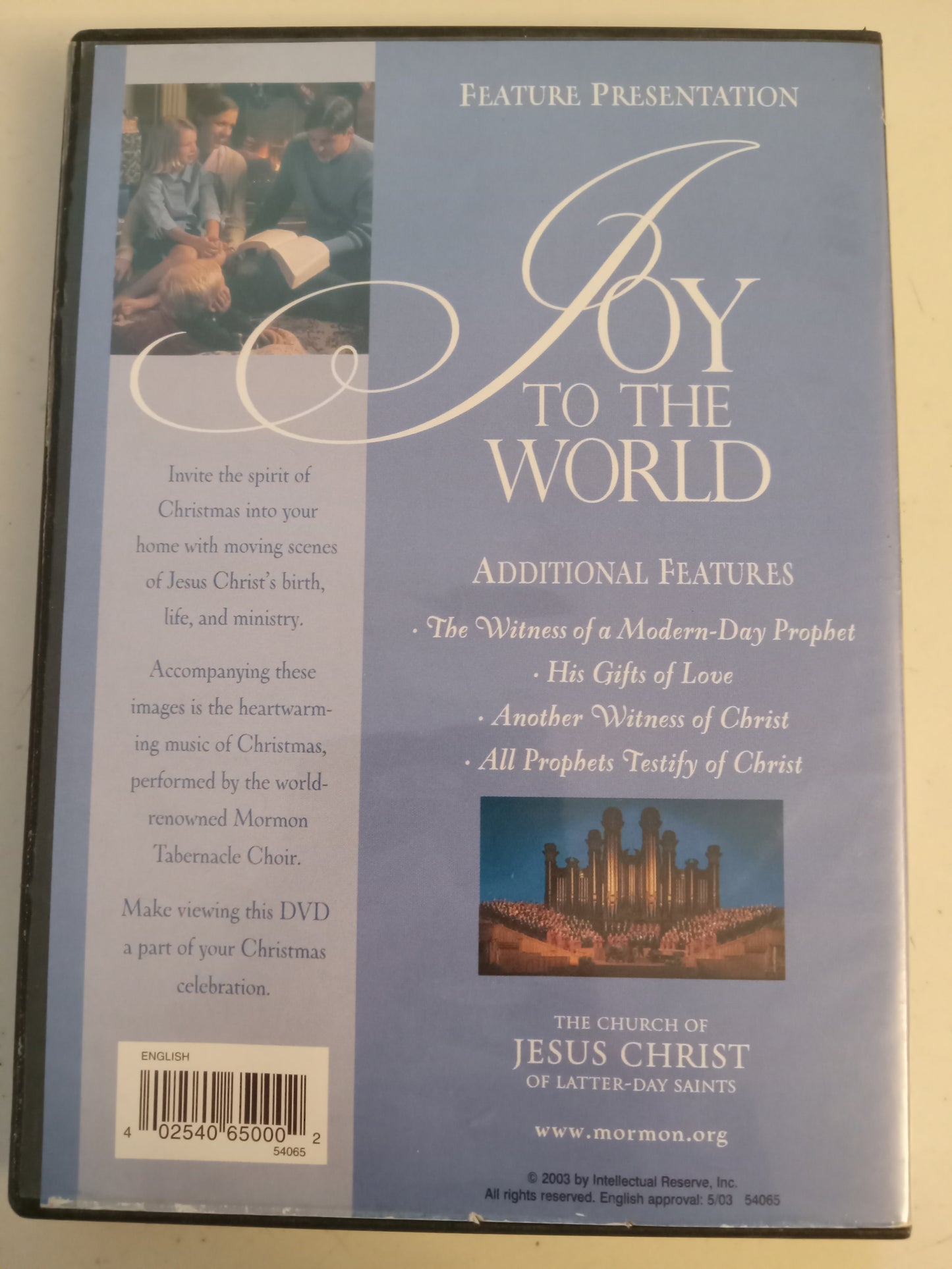 Joy To The World, Mormon Tabernacle Choir DVD Movie, Fullscreen, LDS Church, Not Rated, NEW/USED