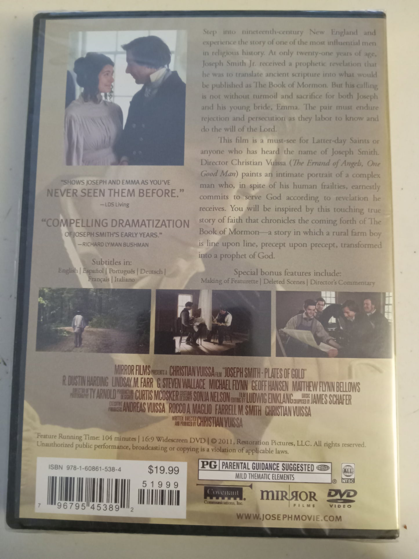 Joseph Smith, Plates Of Gold, DVD Movie, Widescreen, LDS Church, Mormons, Not Rated, NEW/USED