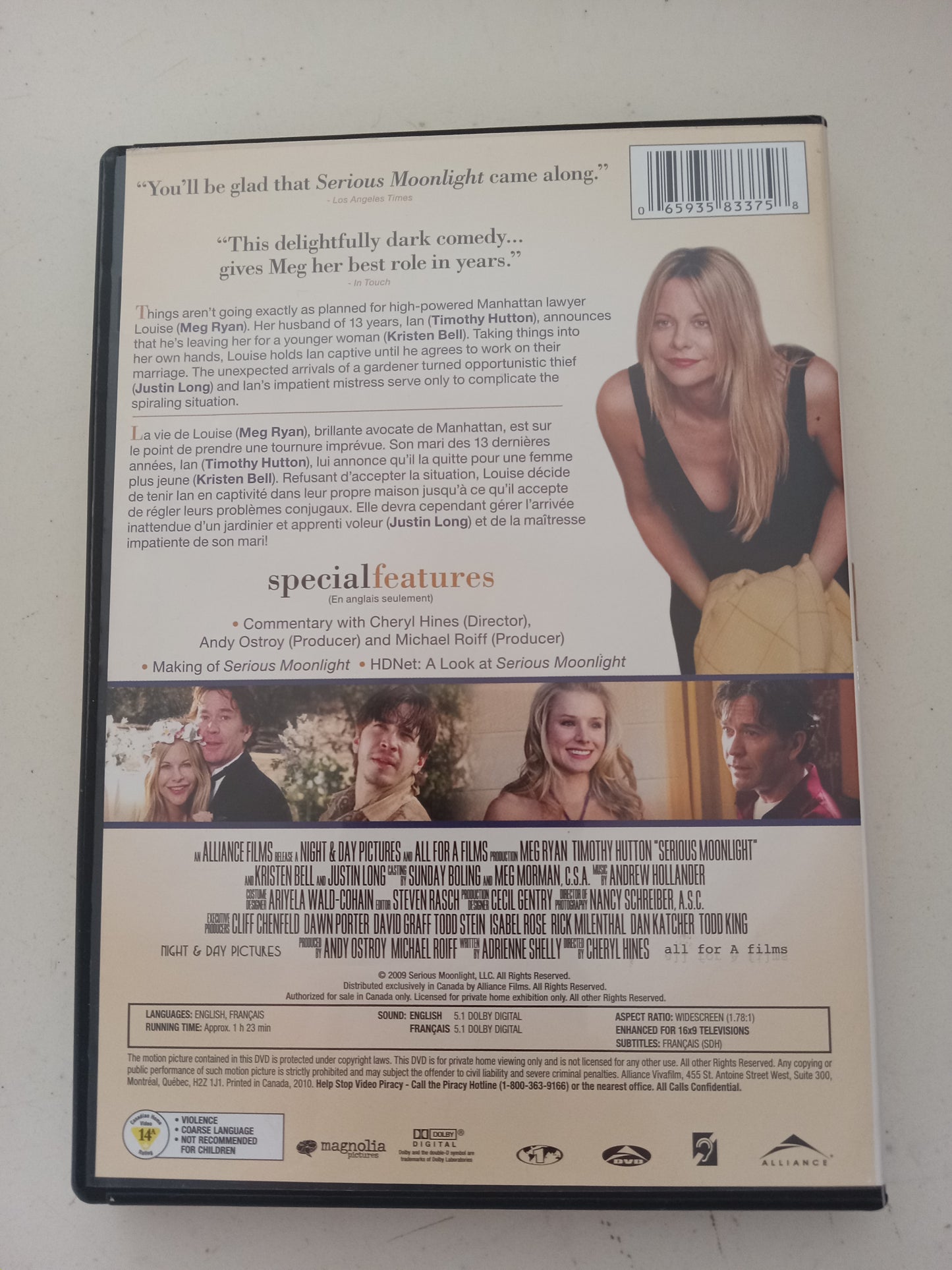 Serious Moonlight, DVD Movie, Widescreen, Not Rated, USED