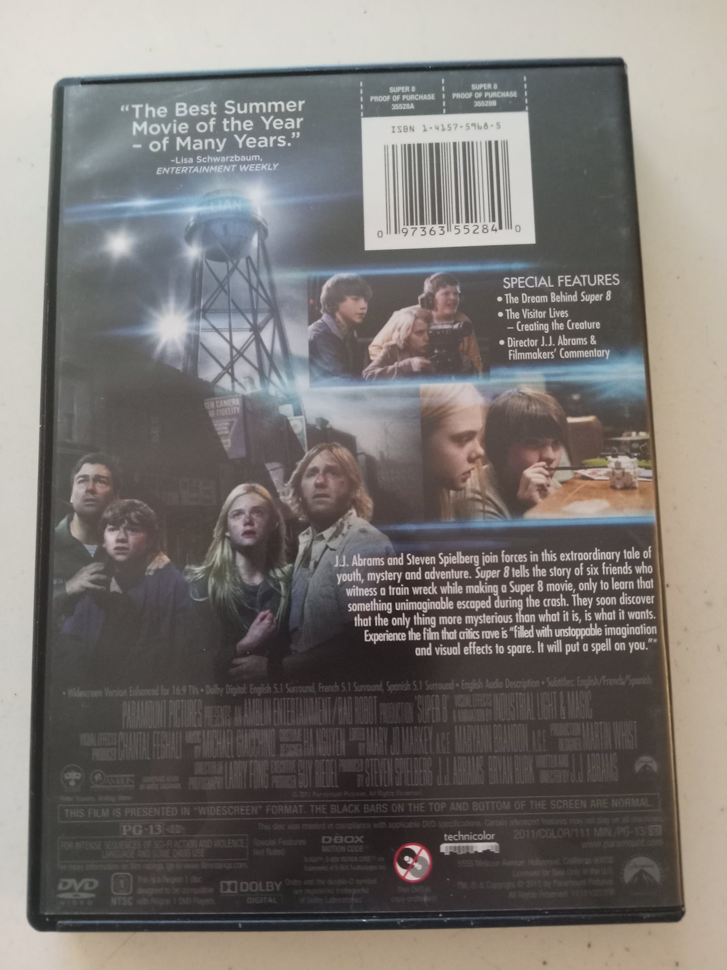 Super 8, DVD Movie, Steven Spielberg Widescreen, Rated PG-13, USED
