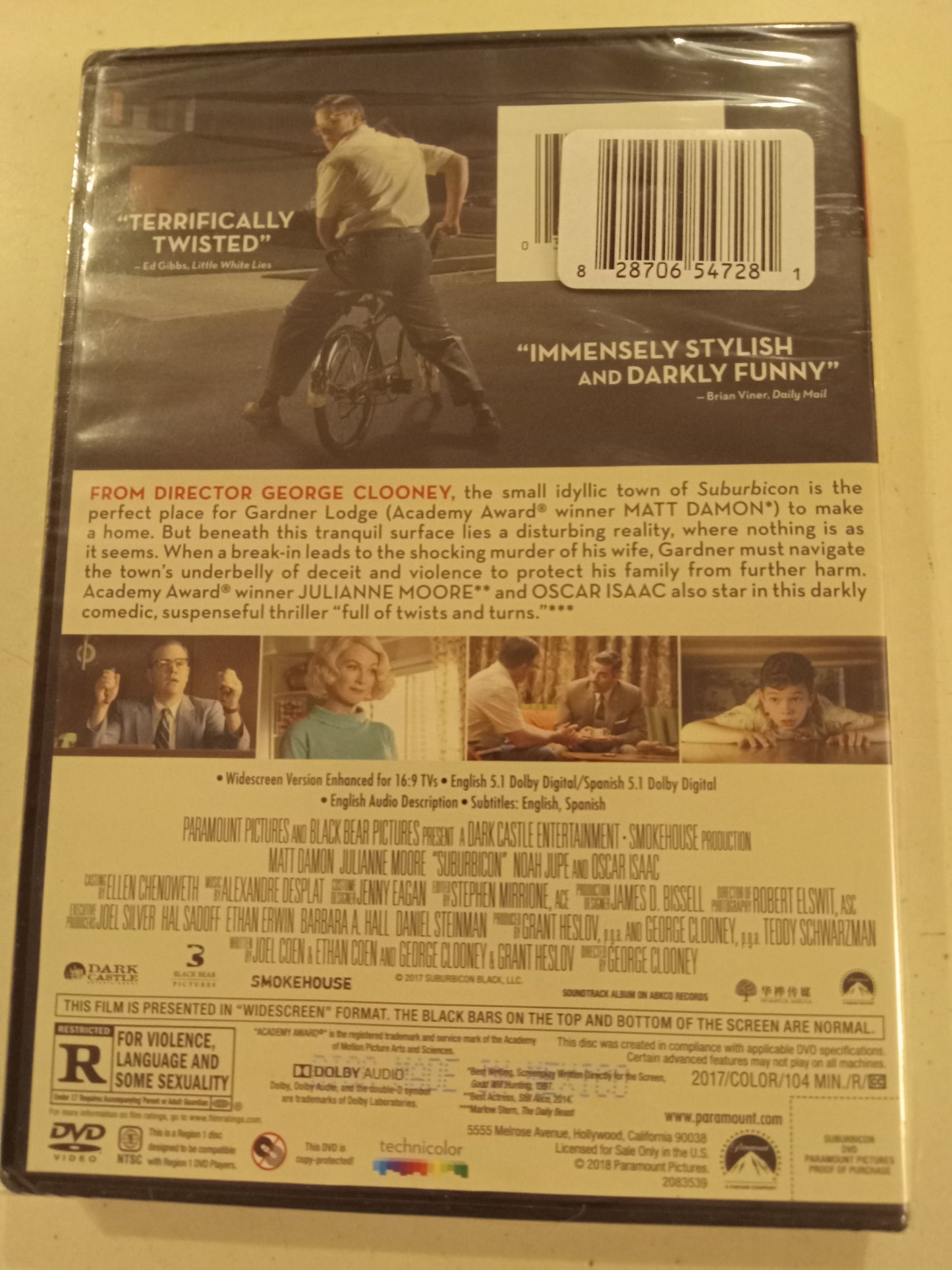 Suburbicon, DVD Movie, Widescreen, Rated R, NEW