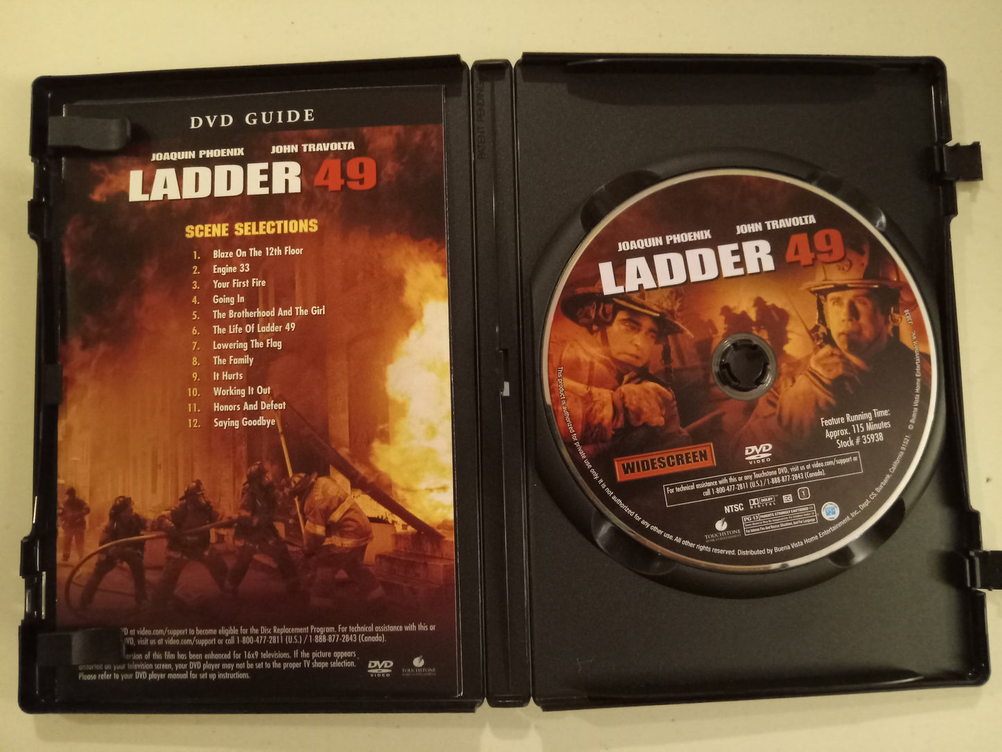 Ladder 49, DVD Movie, John Travolta Widescreen/Fullscreen, Rated PG-13, USED