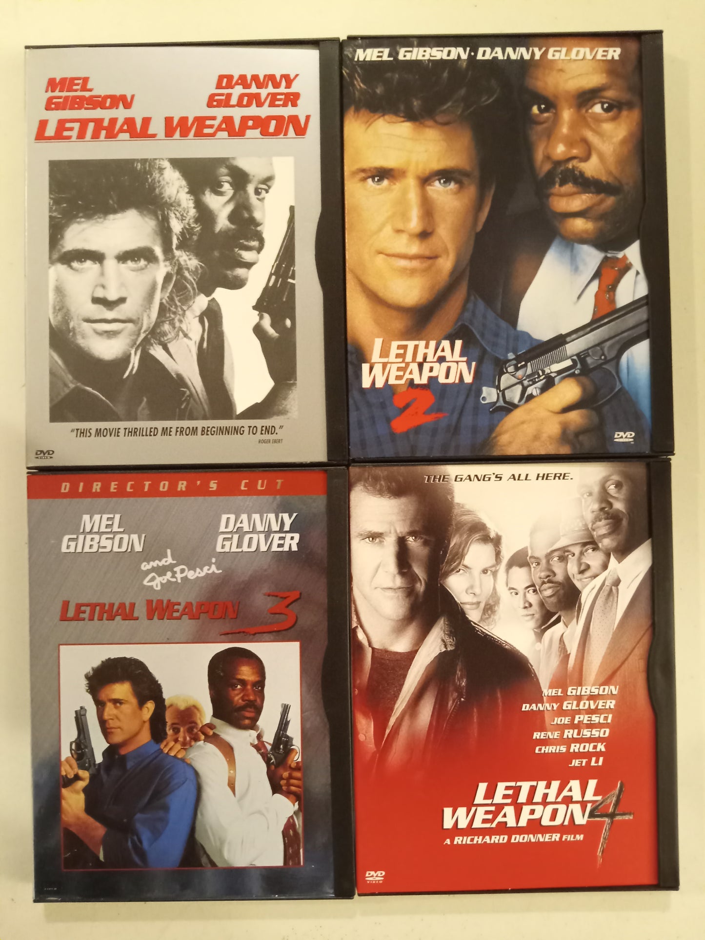 Lethal Weapon 1, 2, 3, 4, 4 Film Favorites, DVD Movies Widescreen, Not Rated/Rated R, USED