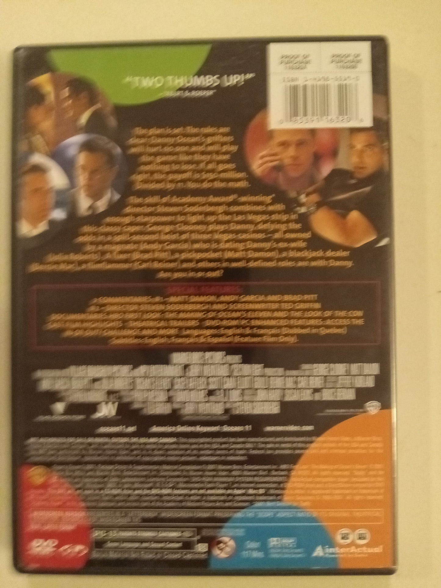 Ocean's Eleven, DVD Movie, George Clooney Fullscreen/Widescreen, Rated PG-13, USED
