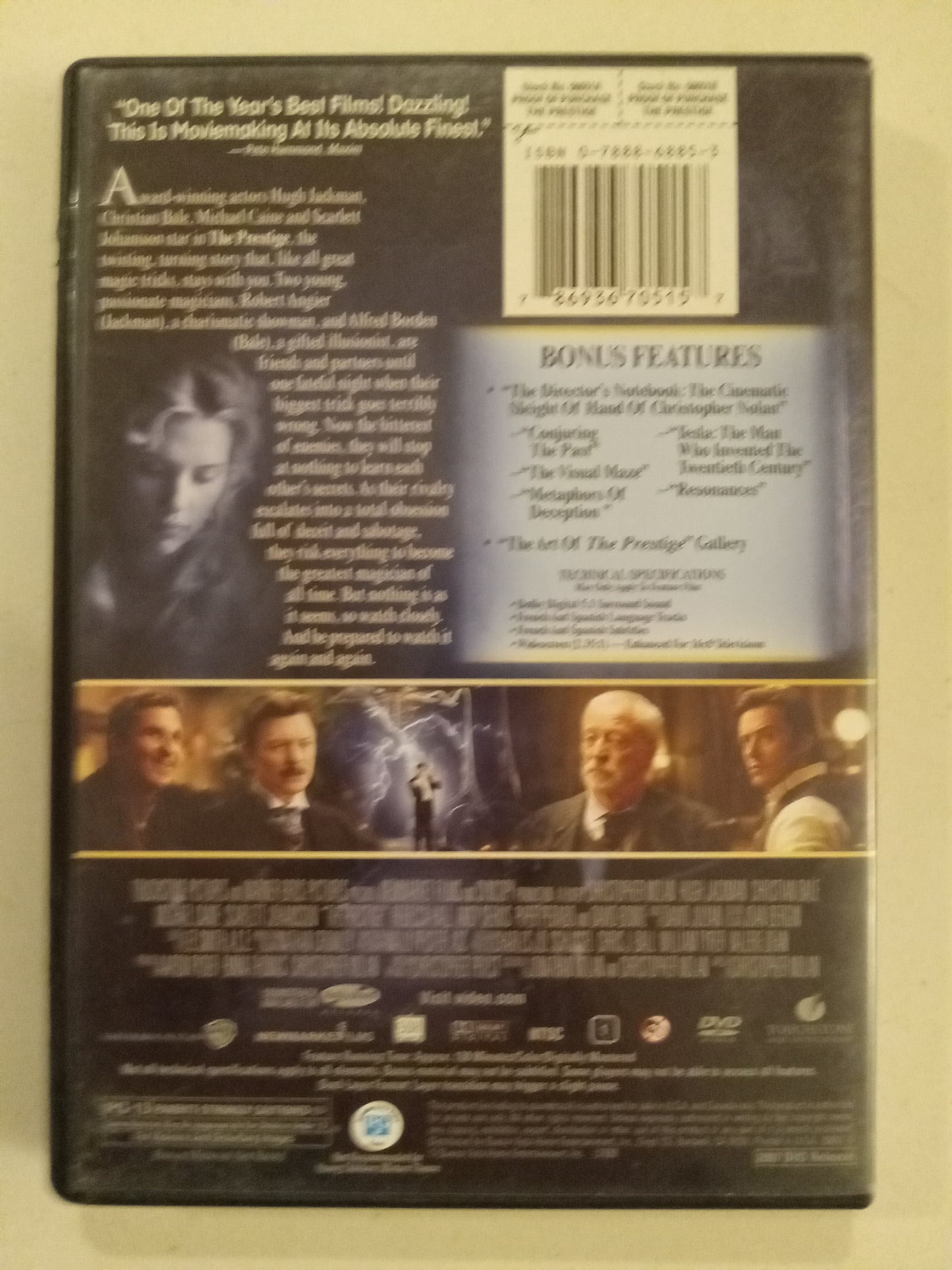 The Prestige, DVD Movie, Hugh Jackman Widescreen, Rated PG-13, NEW/USED