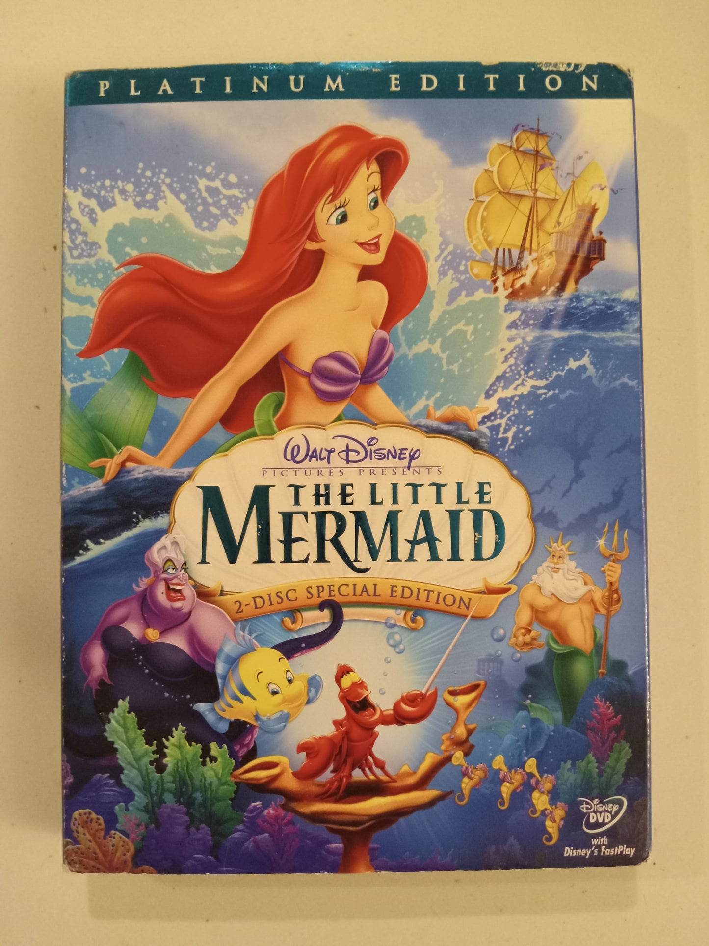 The Little Mermaid, Platinum Edition, 1/2 Discs, DVD Movie, Widescreen, Rated G, USED