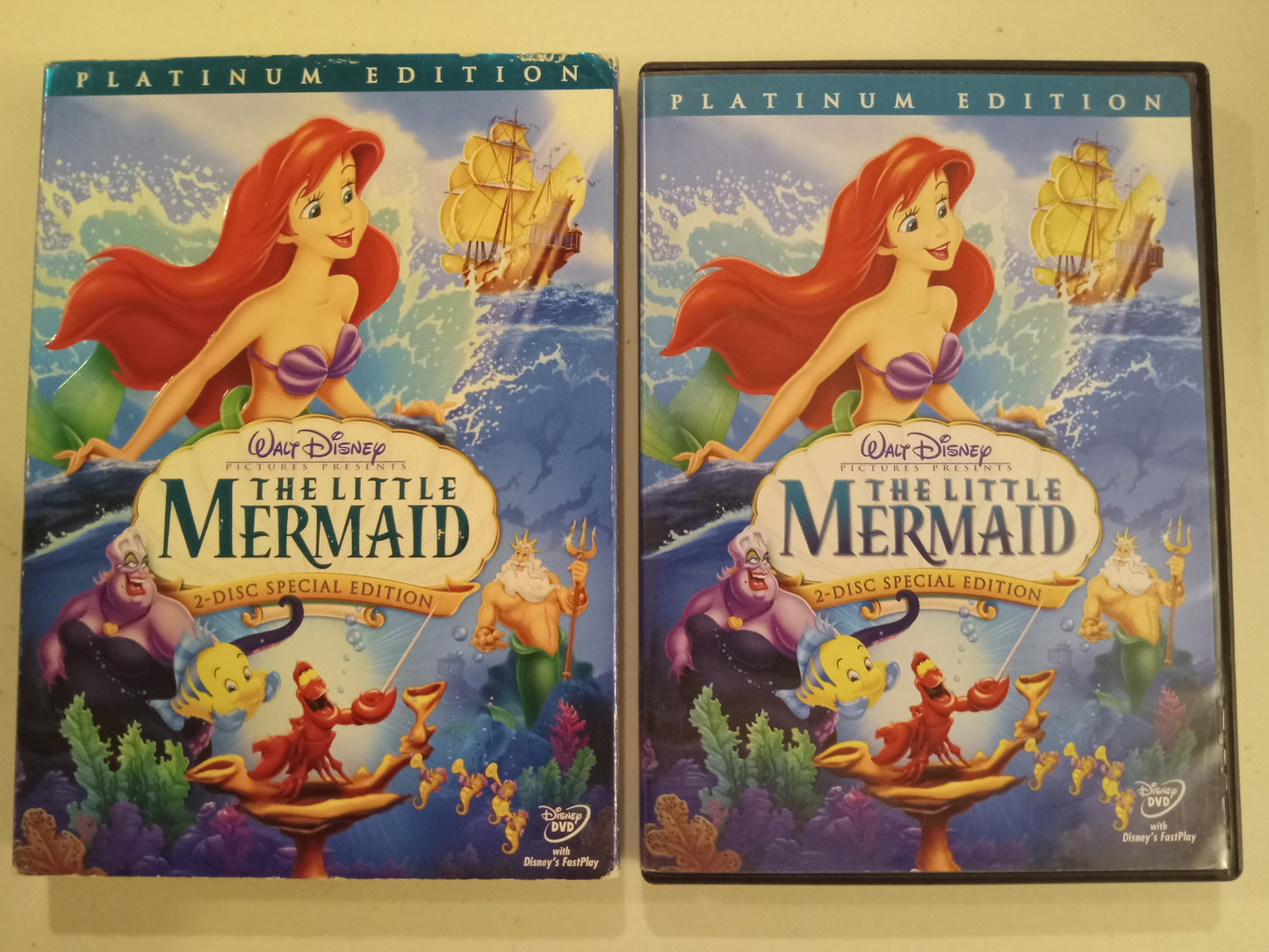 The Little Mermaid, Platinum Edition, 1/2 Discs, DVD Movie, Widescreen, Rated G, USED