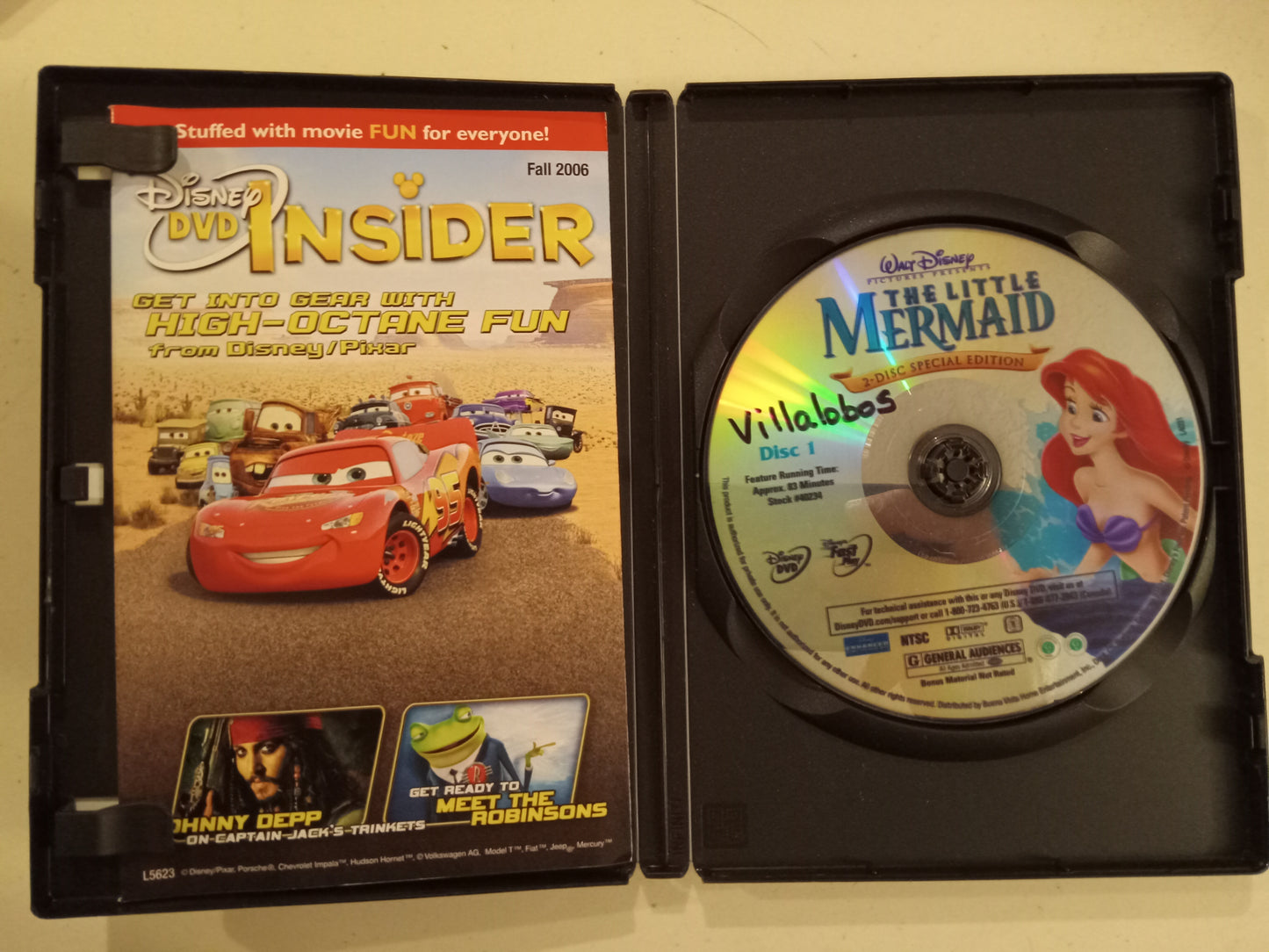 The Little Mermaid, Platinum Edition, 1/2 Discs, DVD Movie, Widescreen, Rated G, USED