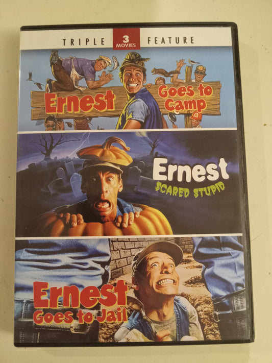 Ernest Goes To Camp, Scared Stupid, And Goes To Jail, 3 DVD Movies, Rated PG, USED