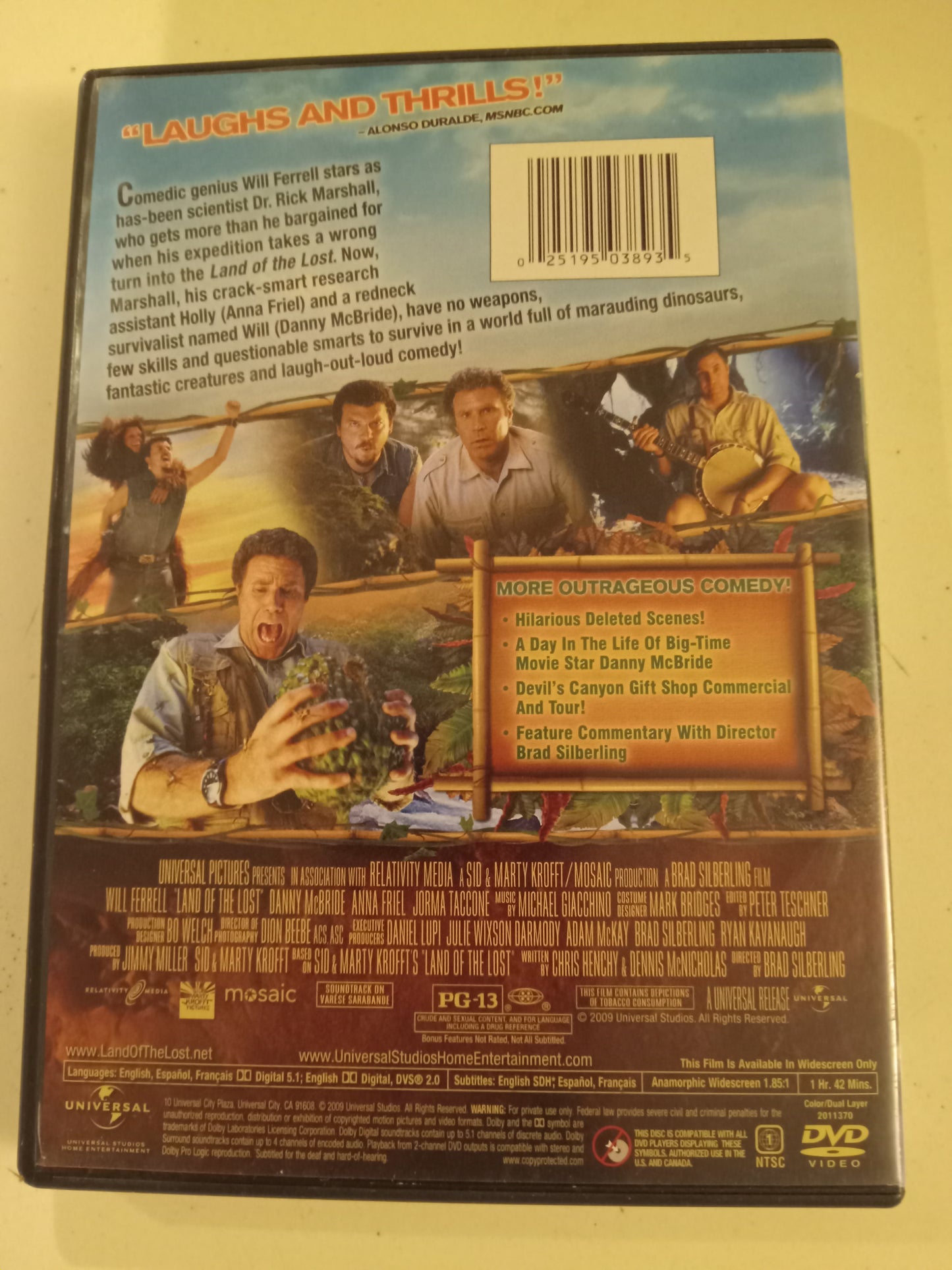 Land Of The Lost, DVD Movie, Will Ferrell Widescreen, Rated PG-13, USED