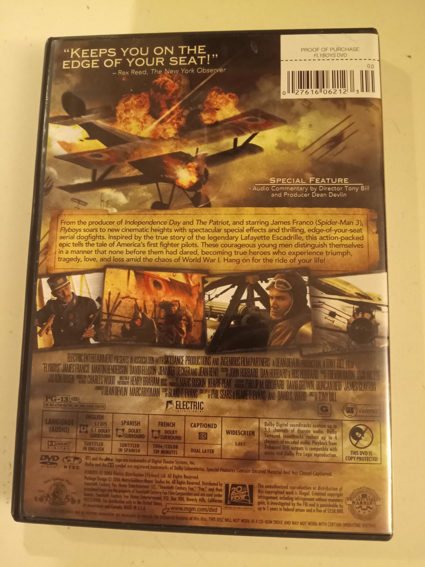 FlyBoys Fly Boys, DVD Movie, Widescreen, 2006 Rated PG-13, USED