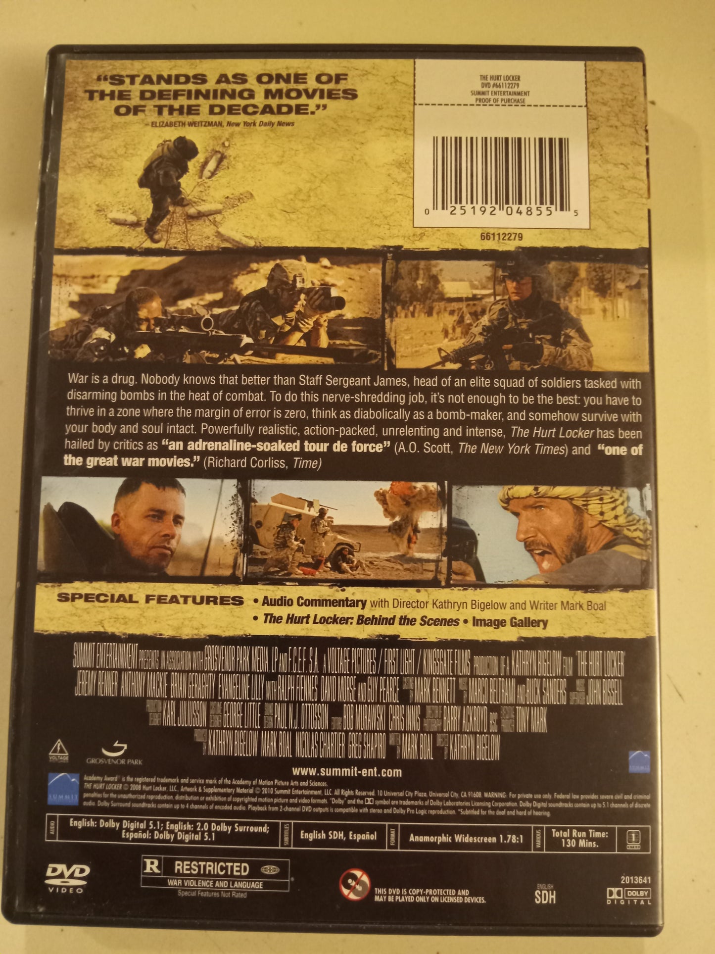 The Hurt Locker, DVD Movie, Widescreen, Rated R, NEW/USED