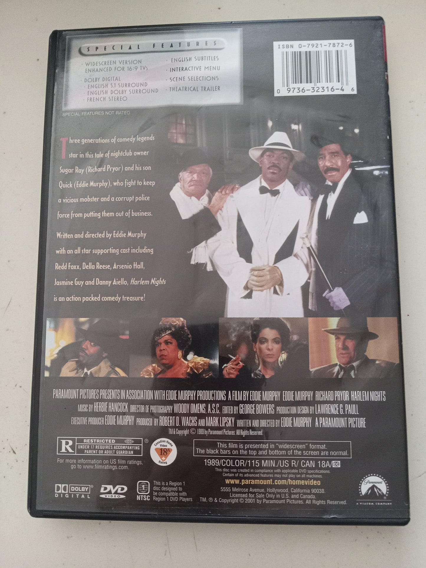 Harlem Nights, DVD Movie, Eddie Murphy Widescreen, Rated R, USED