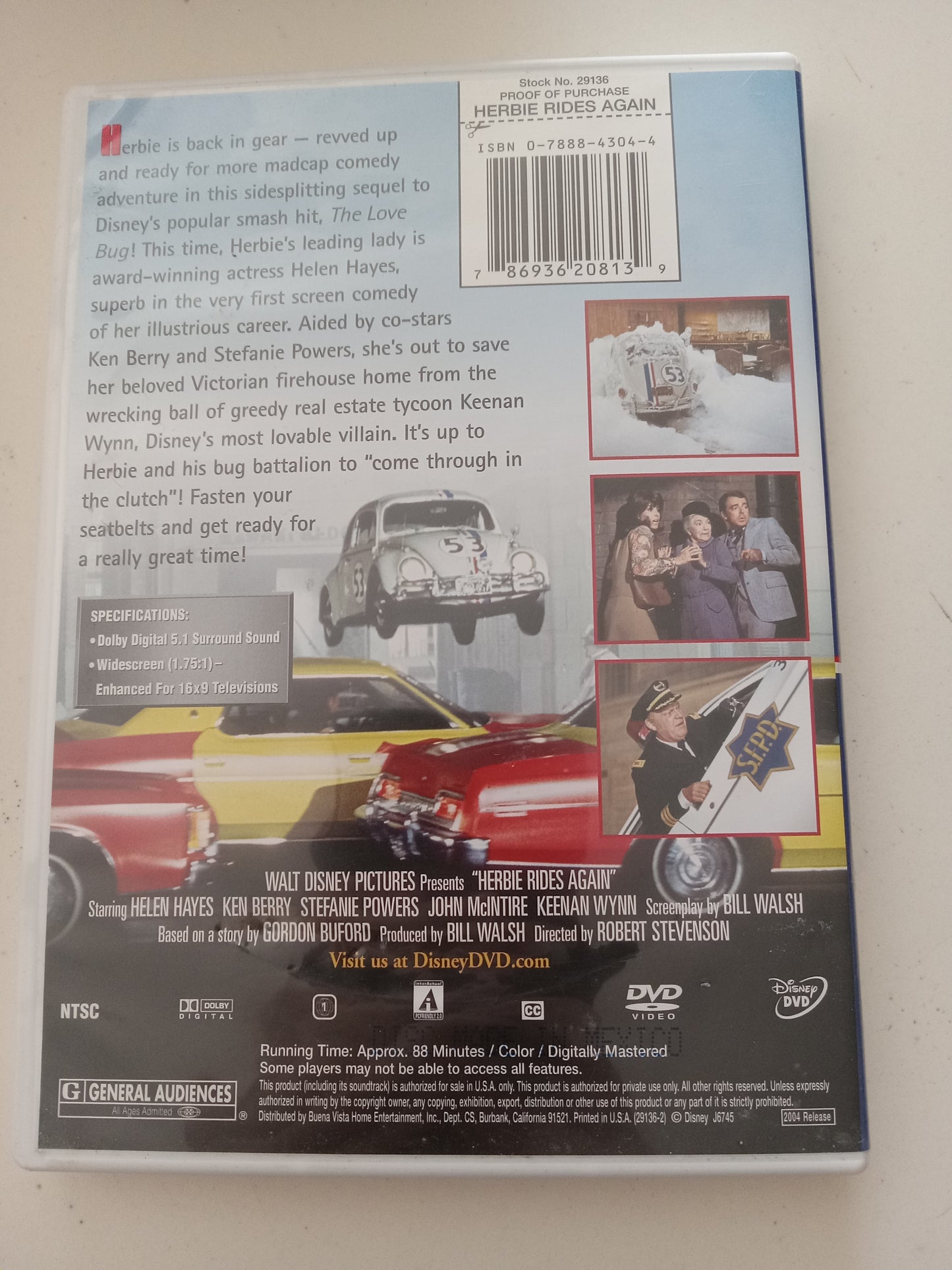 Herbie Rides Again, DVD Movie, Widescreen, Rated G, USED
