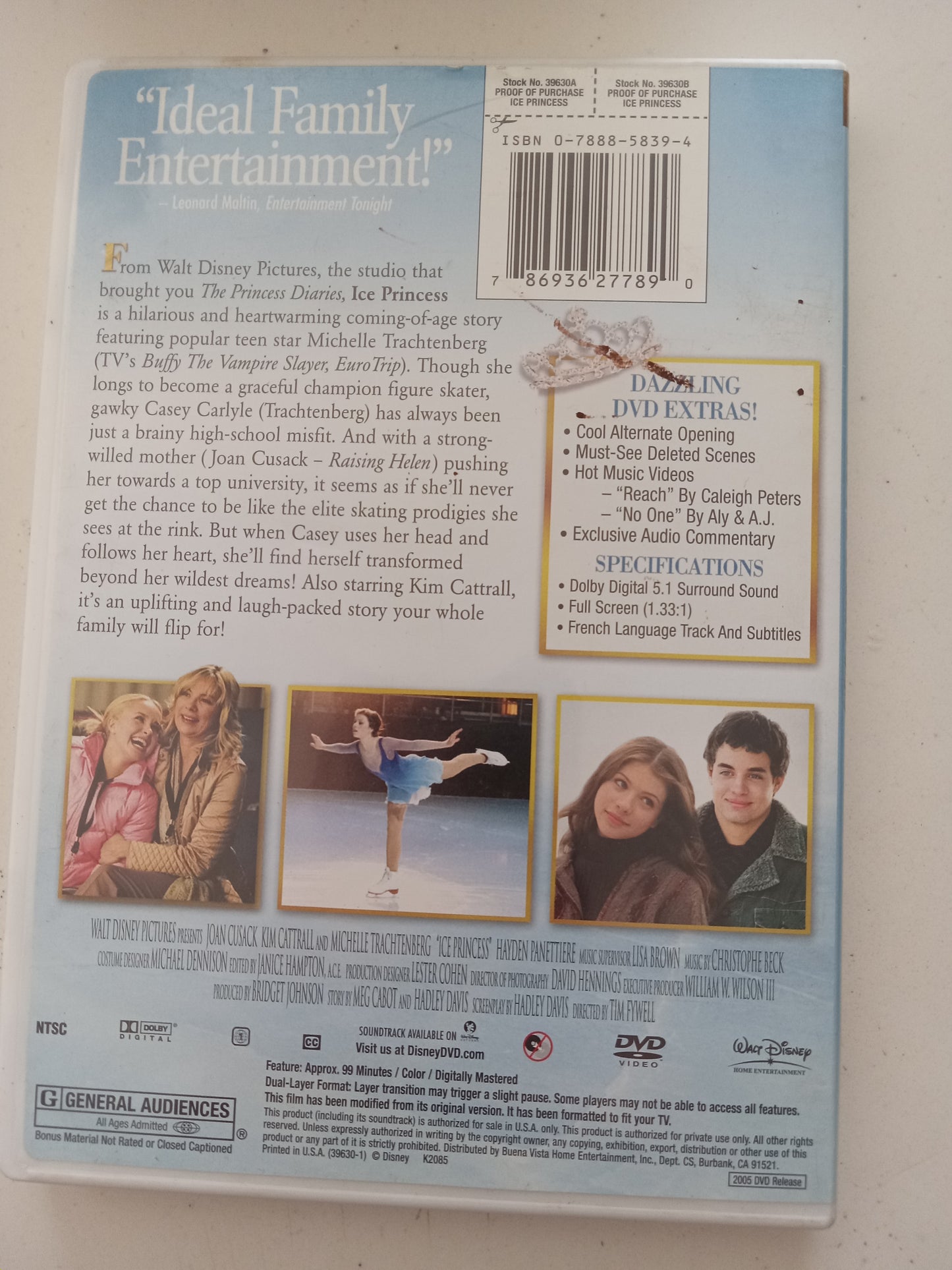 Ice Princess, DVD Movie, Fullscreen, Rated G, USED