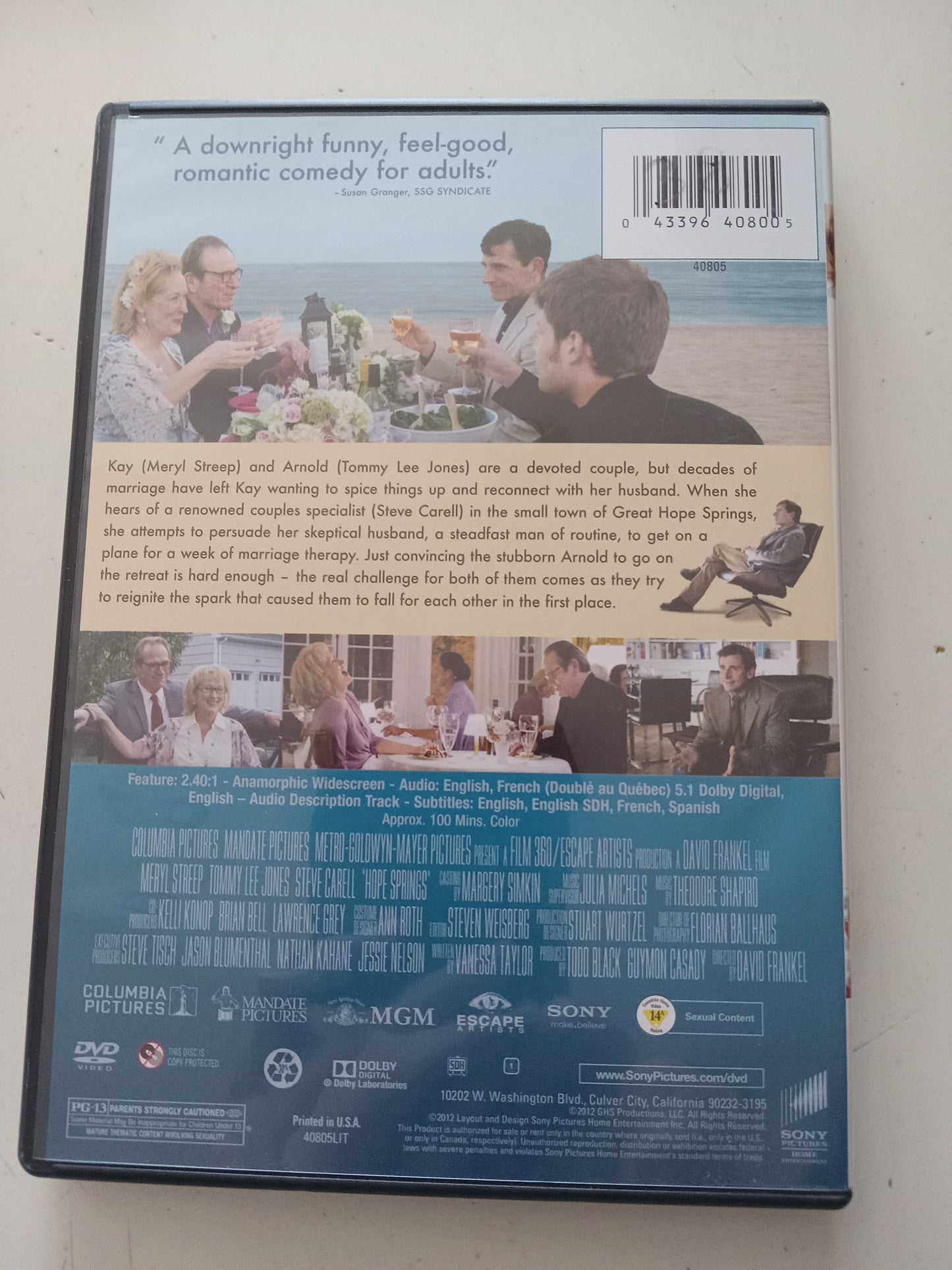 Hope Springs, DVD Movie, Meryl Streep Widescreen, Rated PG-13, USED
