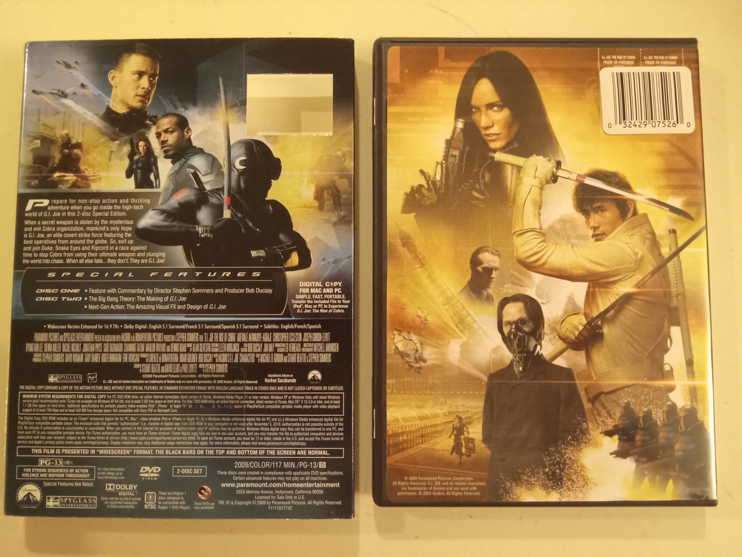 G.I. Joe The Rise Of Cobra, 1/2 Discs Ed. Widescreen, Rated PG-13, USED