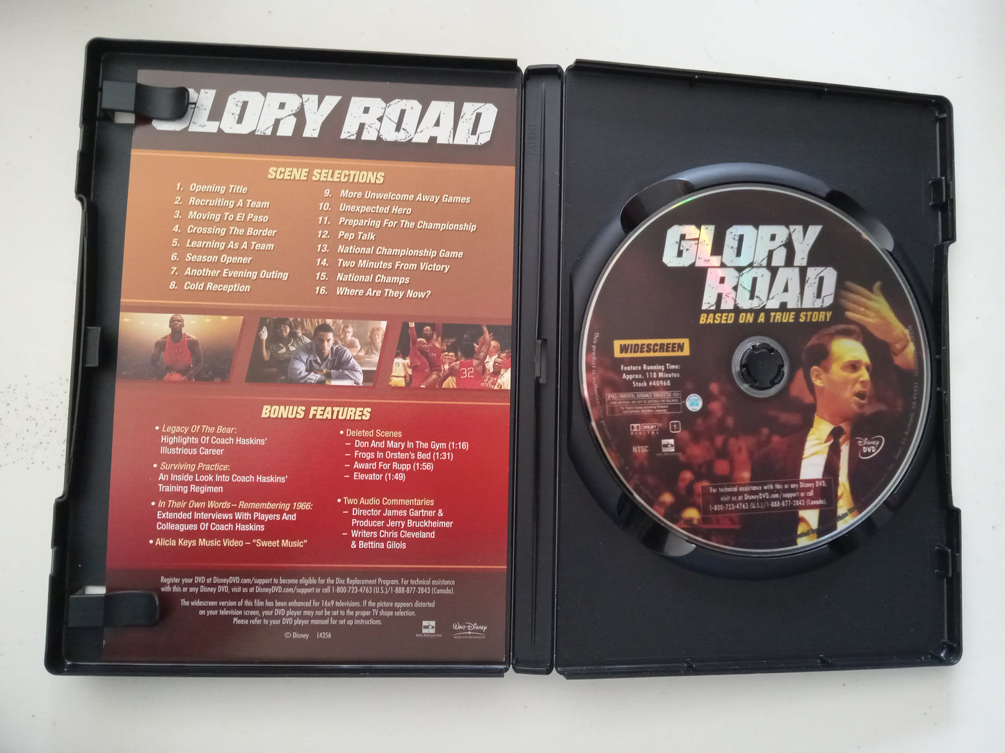 Glory Road, DVD Movie, Josh Lucas Widescreen, Rated PG, USED