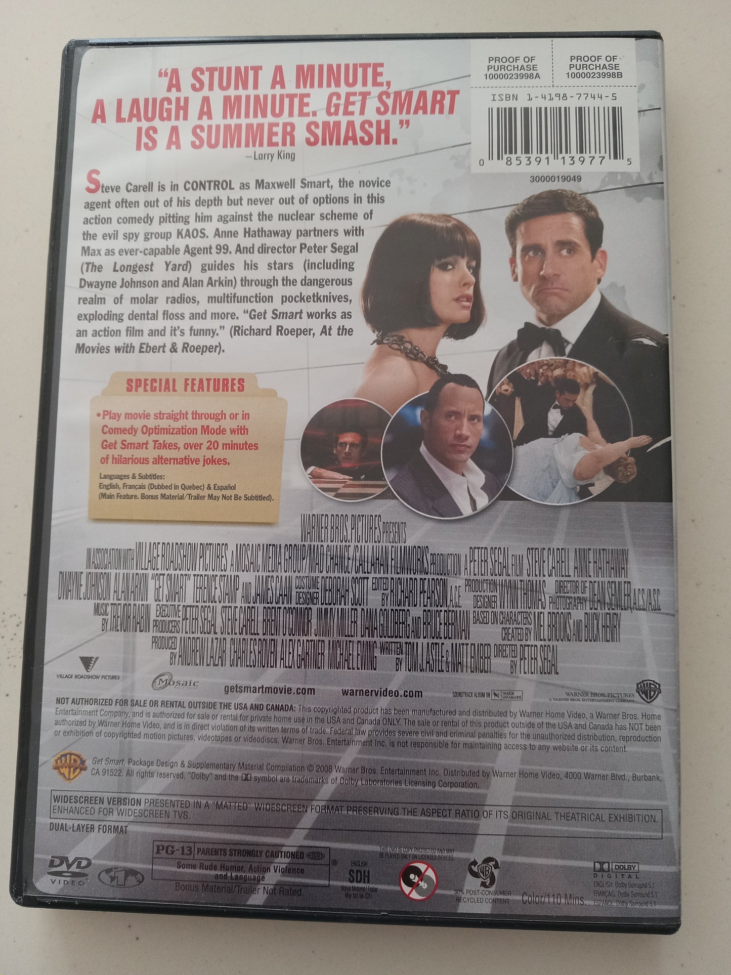 Get Smart, DVD Movie, Steve Carell Fullscreen/Widescreen, Rated PG-13, USED