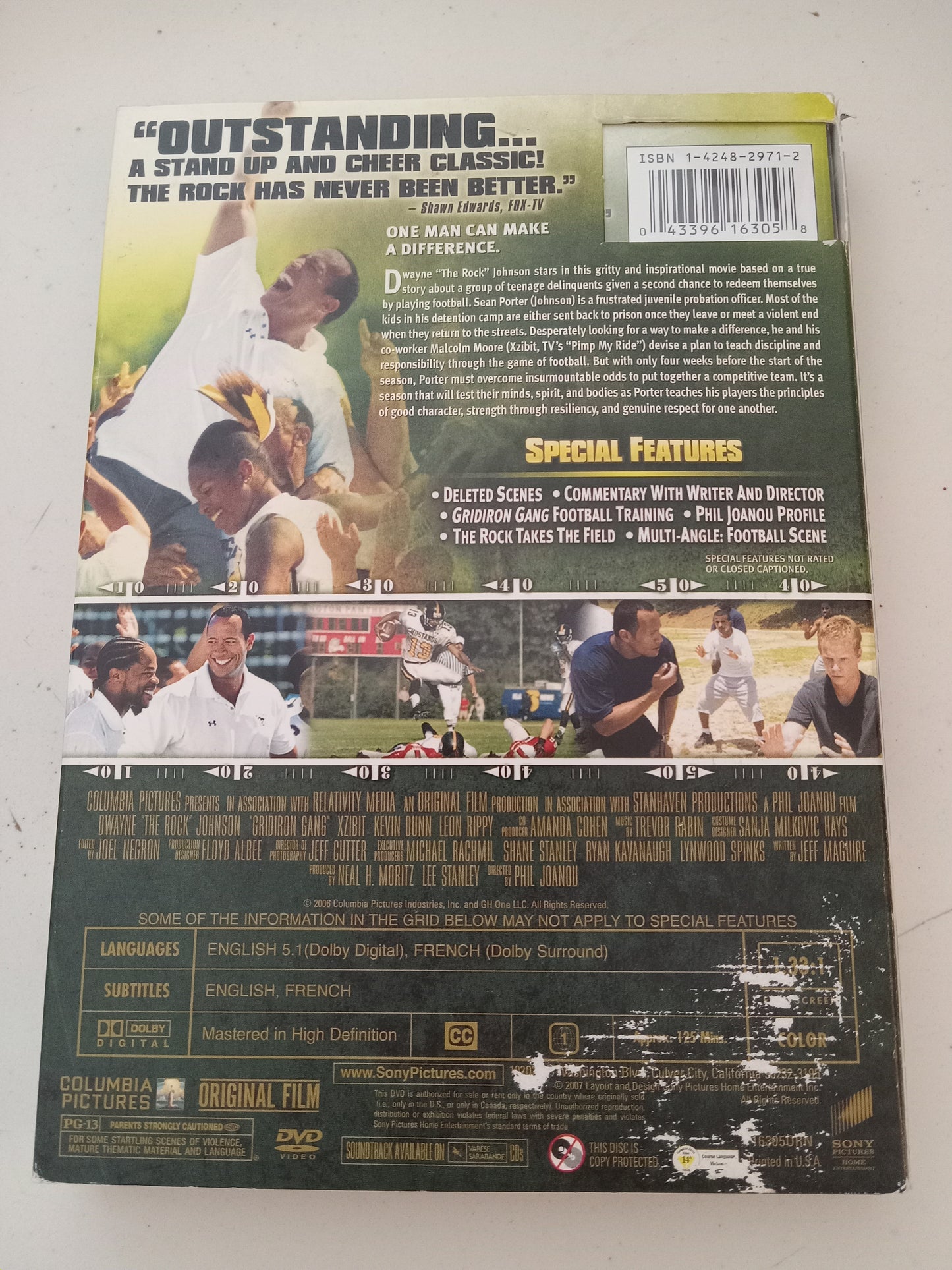 Gridiron Gang, DVD Movie, Dwayne Johnson Fullscreen, Rated PG-13, USED