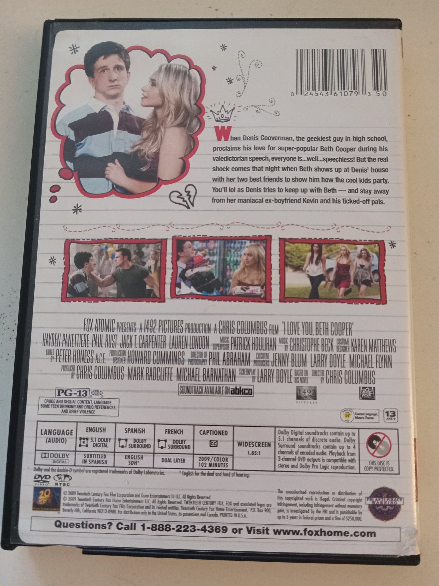I Love You Beth Cooper, DVD Movie, Hayden Panettiere Widescreen, Rated PG-13, USED