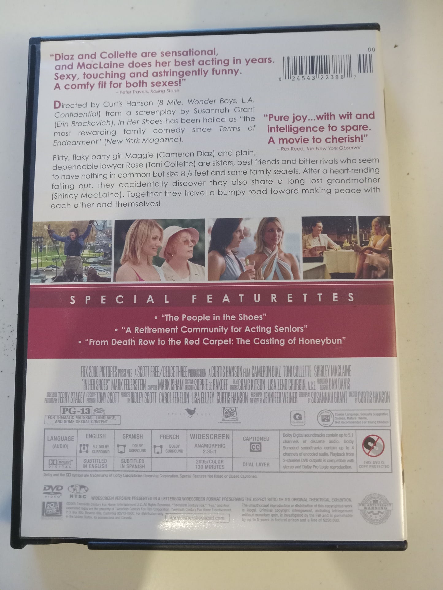 In Her Shoes, DVD Movie, Cameron Diaz Fullscreen/Widescreen, Rated PG-13, USED
