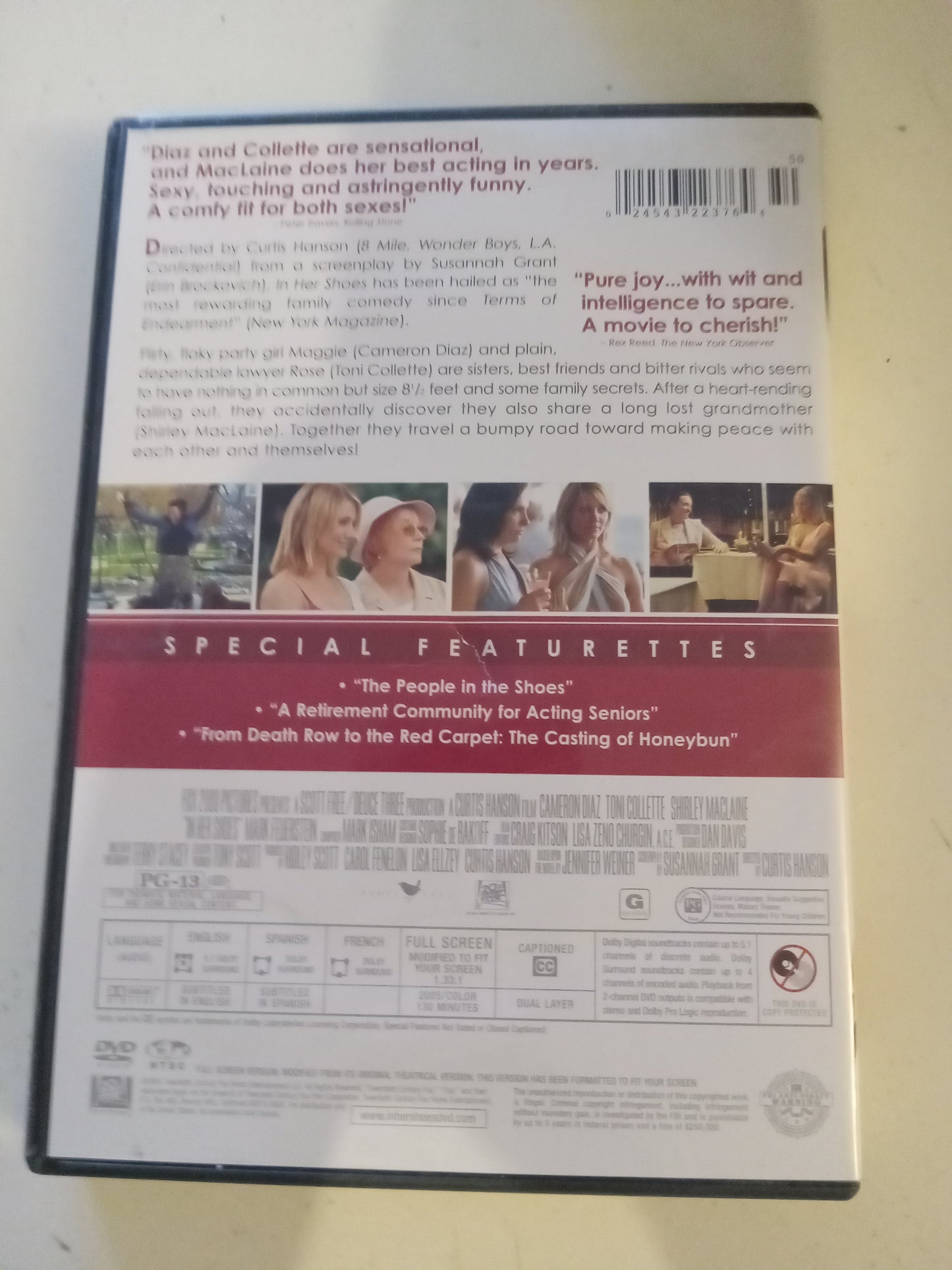 In Her Shoes, DVD Movie, Cameron Diaz Fullscreen/Widescreen, Rated PG-13, USED