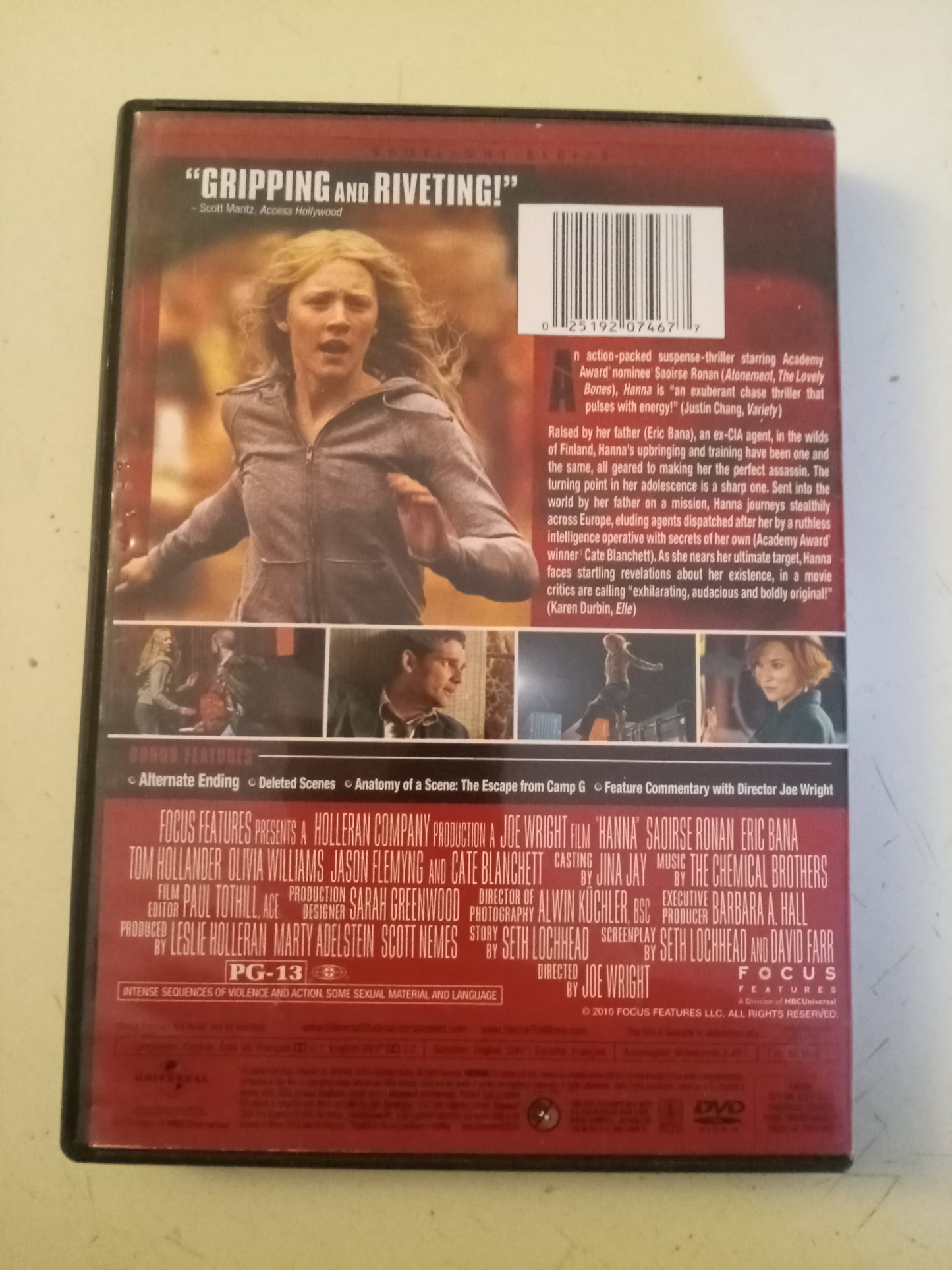 Hanna, DVD Movie, Cate Blanchett Widescreen, Rated PG-13, USED