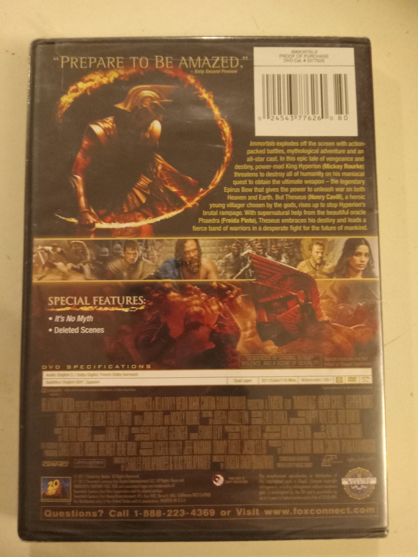 Immortals, DVD Movie, Henry Cavill Widescreen, Not Rated, NEW