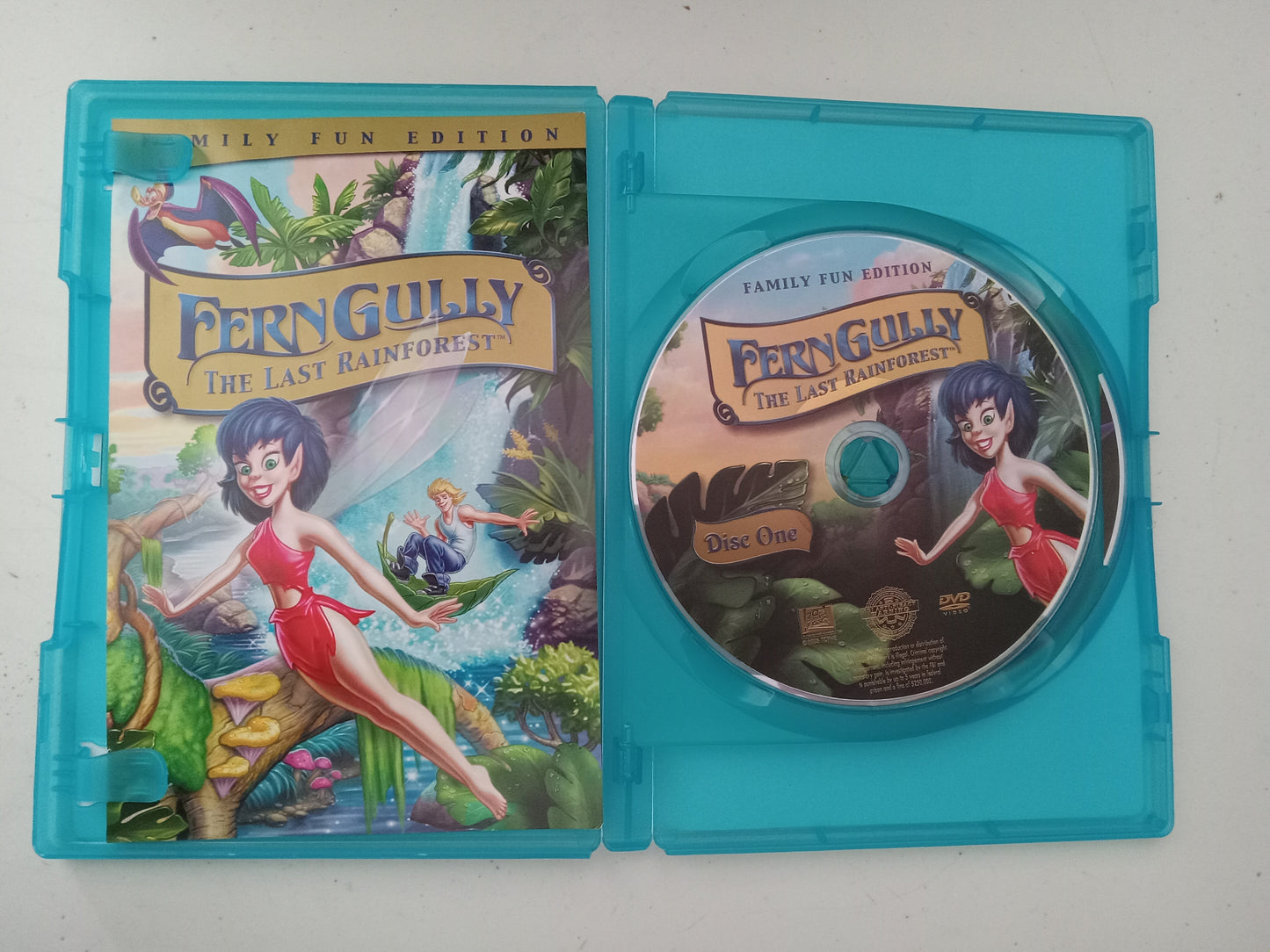 Fern Gully The Last Rainforest, Youngheart Animation 2 Disks, DVD Movie, Fullscreen, Widescreen, Rated G, USED