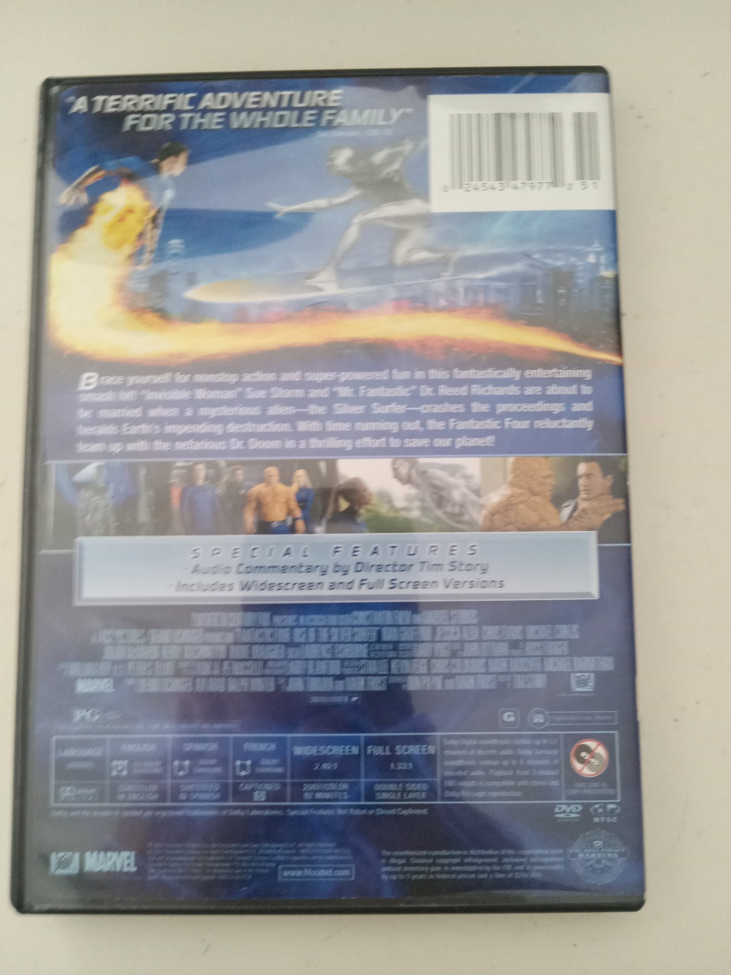 Fantastic 4 Rise Of The Silver Surfer, DVD Movie, Chris Evans Fullscreen, Widescreen, Rated PG, USED