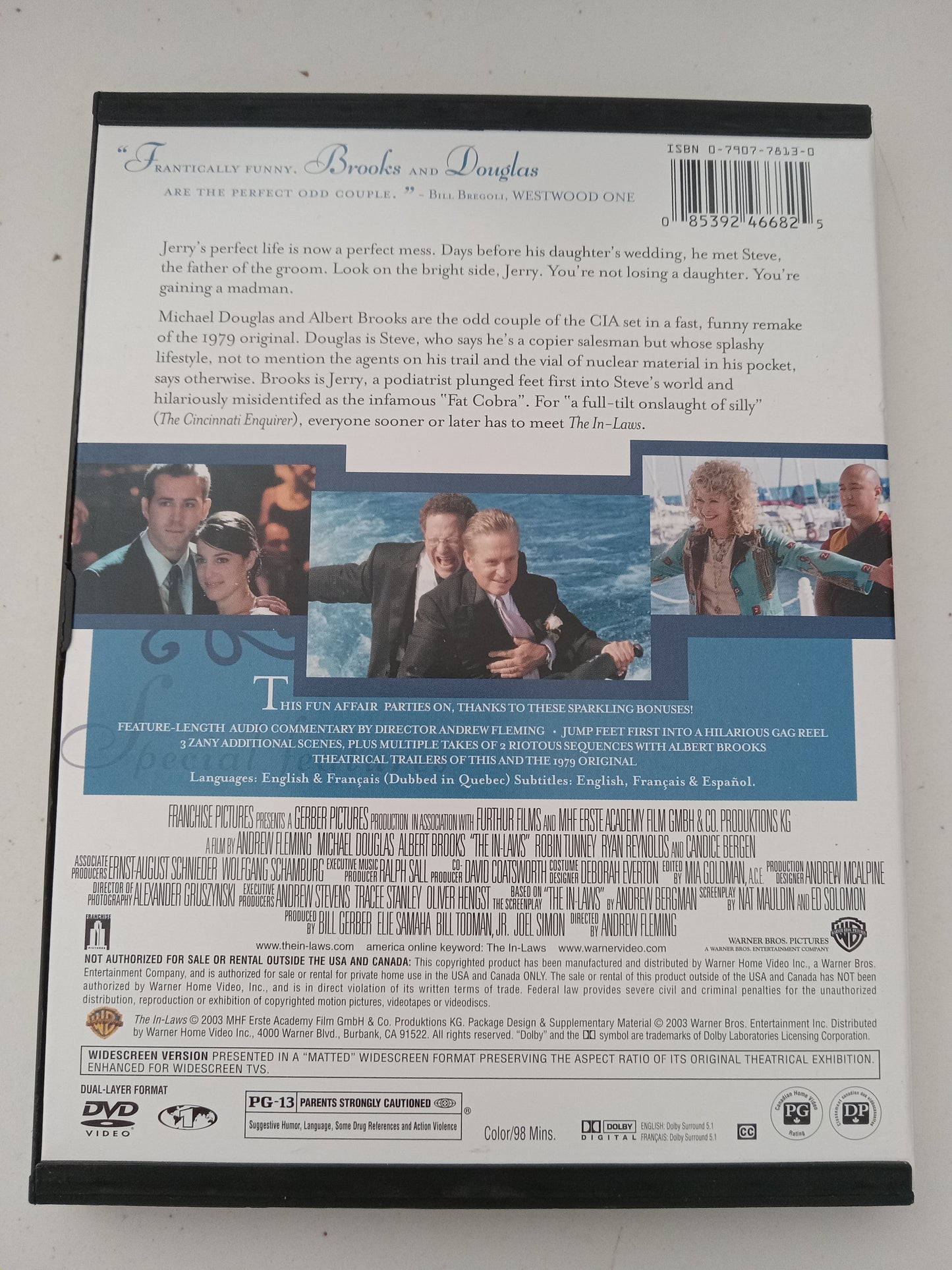 The In-Laws, DVD Movie, Michael Douglas Widescreen, Rated PG-13, USED