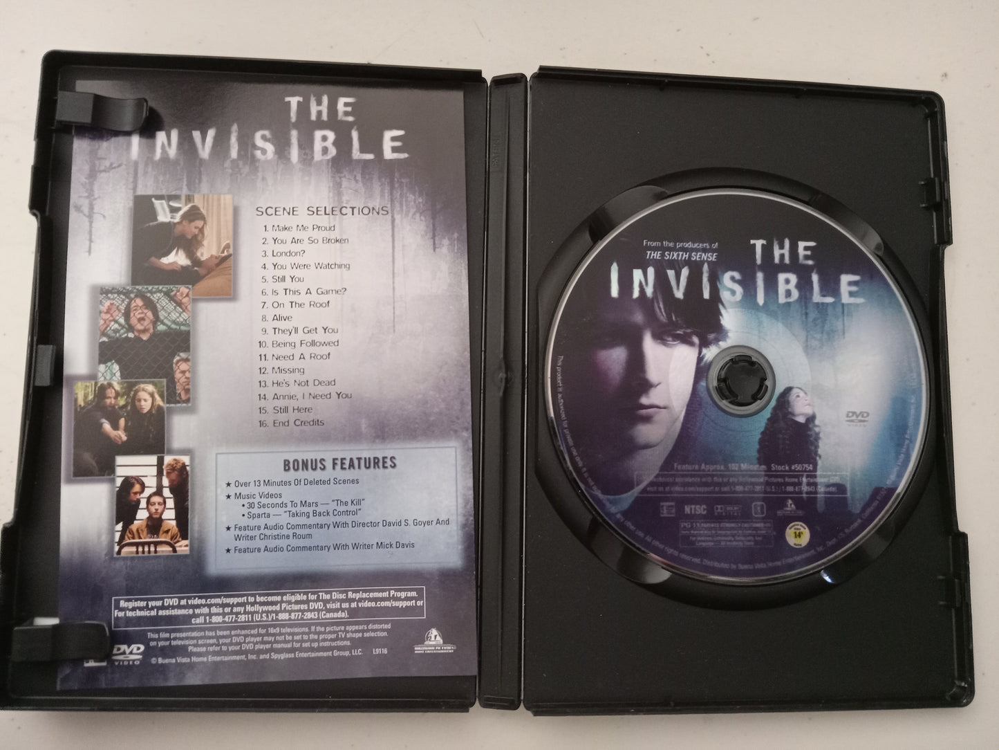 The Invisible, DVD Movie, Justin Chatwin Widescreen, Rated PG-13, USED