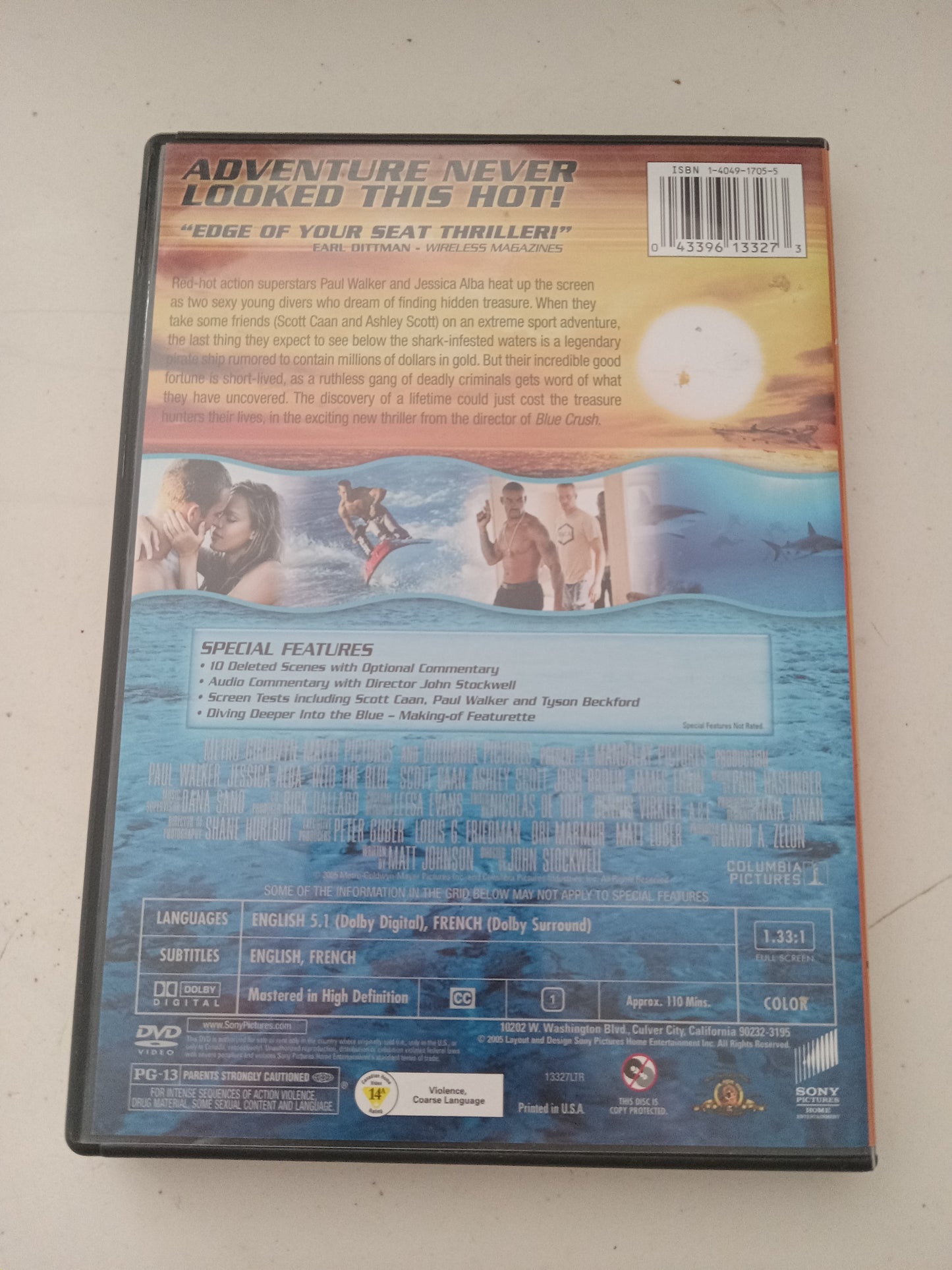 Into The Blue, DVD Movie, Paul Walker Fullscreen/Widescreen, Rated PG-13, USED