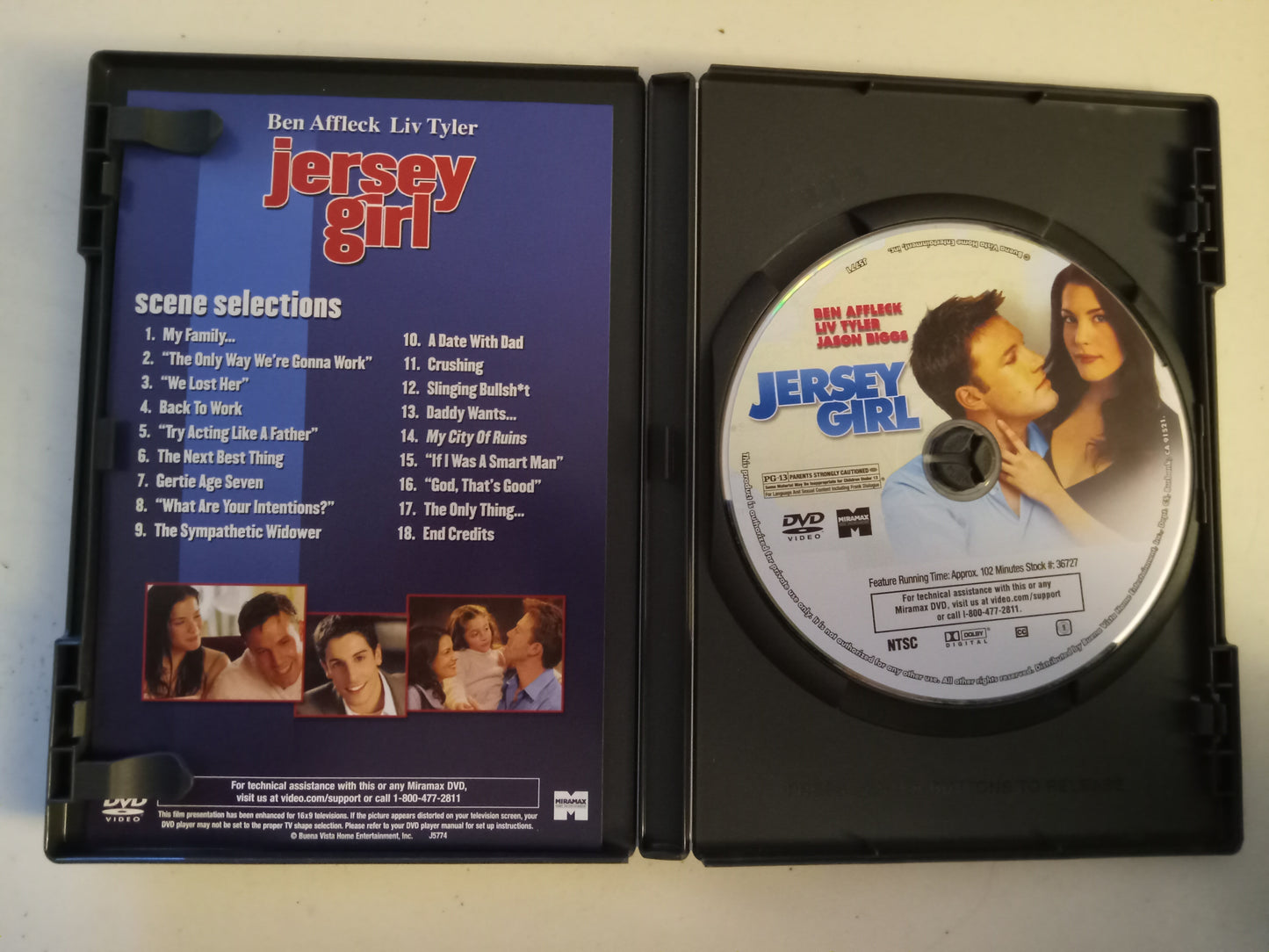 Jersey Girl, DVD Movie, Ben Affleck Widescreen, Rated PG-13, USED