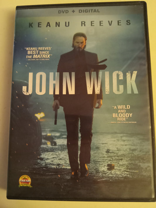 John Wick, DVD Movie, Keanu Reeves Widescreen, Rated R, USED